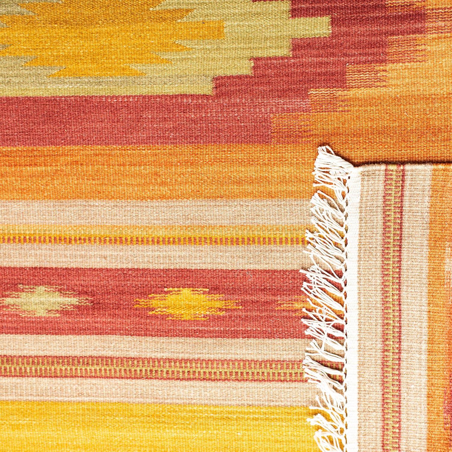 Kilim NVK176 Hand Woven Indoor Area Rug - Brown/Multi - 5'x8' - Safavieh