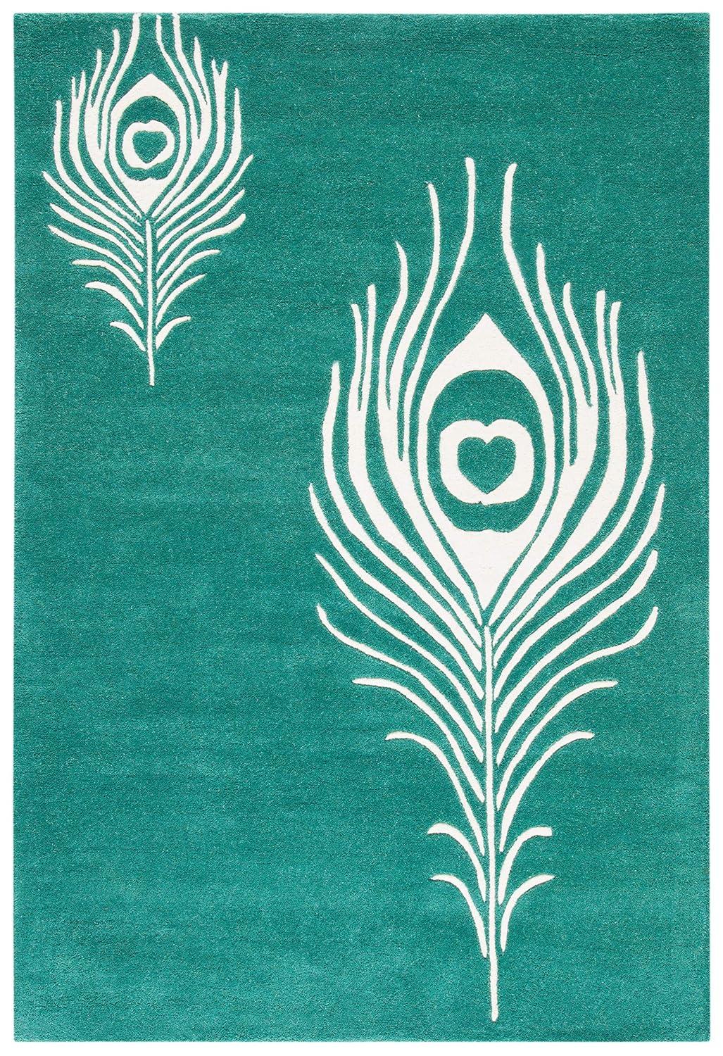 Soho SOH704 Hand Tufted Indoor Area Rug - Teal/Ivory - 3'6"x5'6" - Safavieh