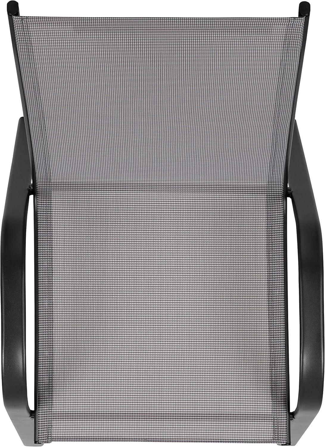 Streamlined Gray Outdoor Stackable Dining Chair with Flex Comfort