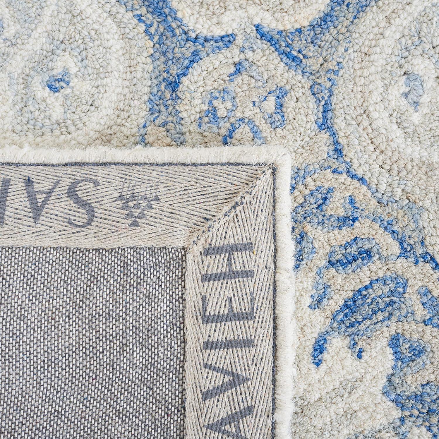 Micro-Loop MLP539 Hand Tufted Indoor Area Rug - Blue/Ivory - 5'x8' - Safavieh
