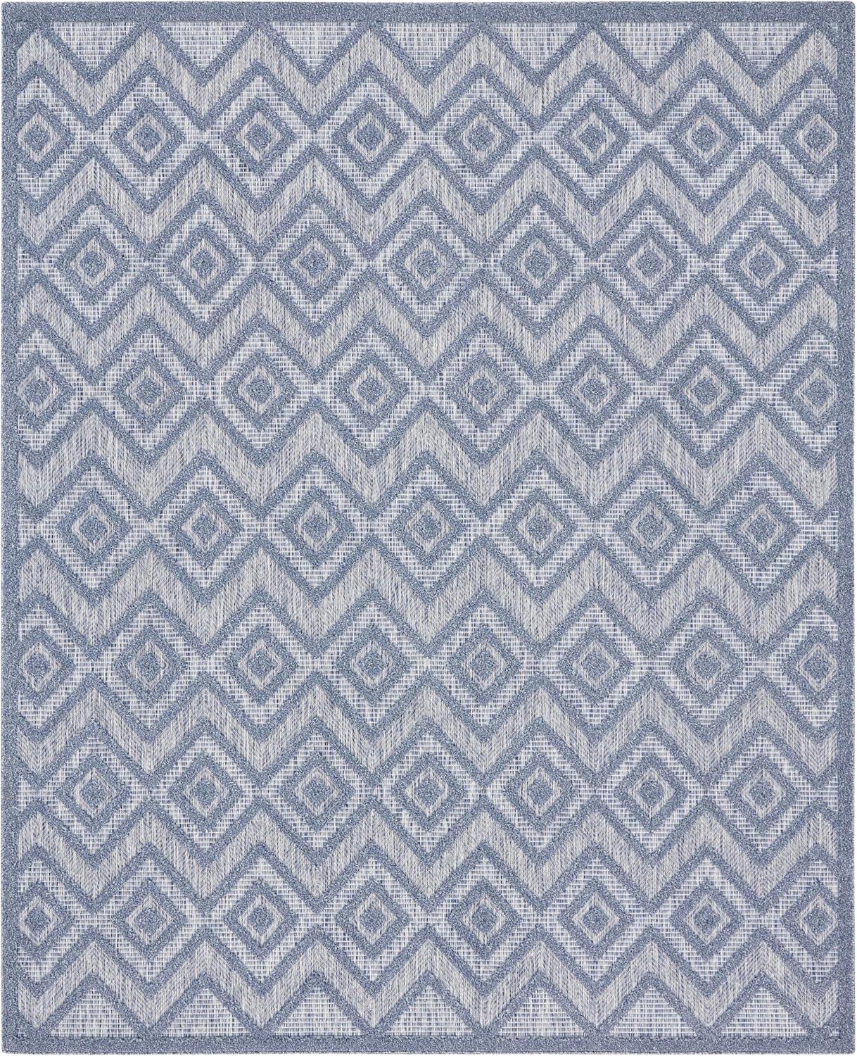 Nourison Versatile 8' x 10' Denim Blue Indoor Outdoor Rug
