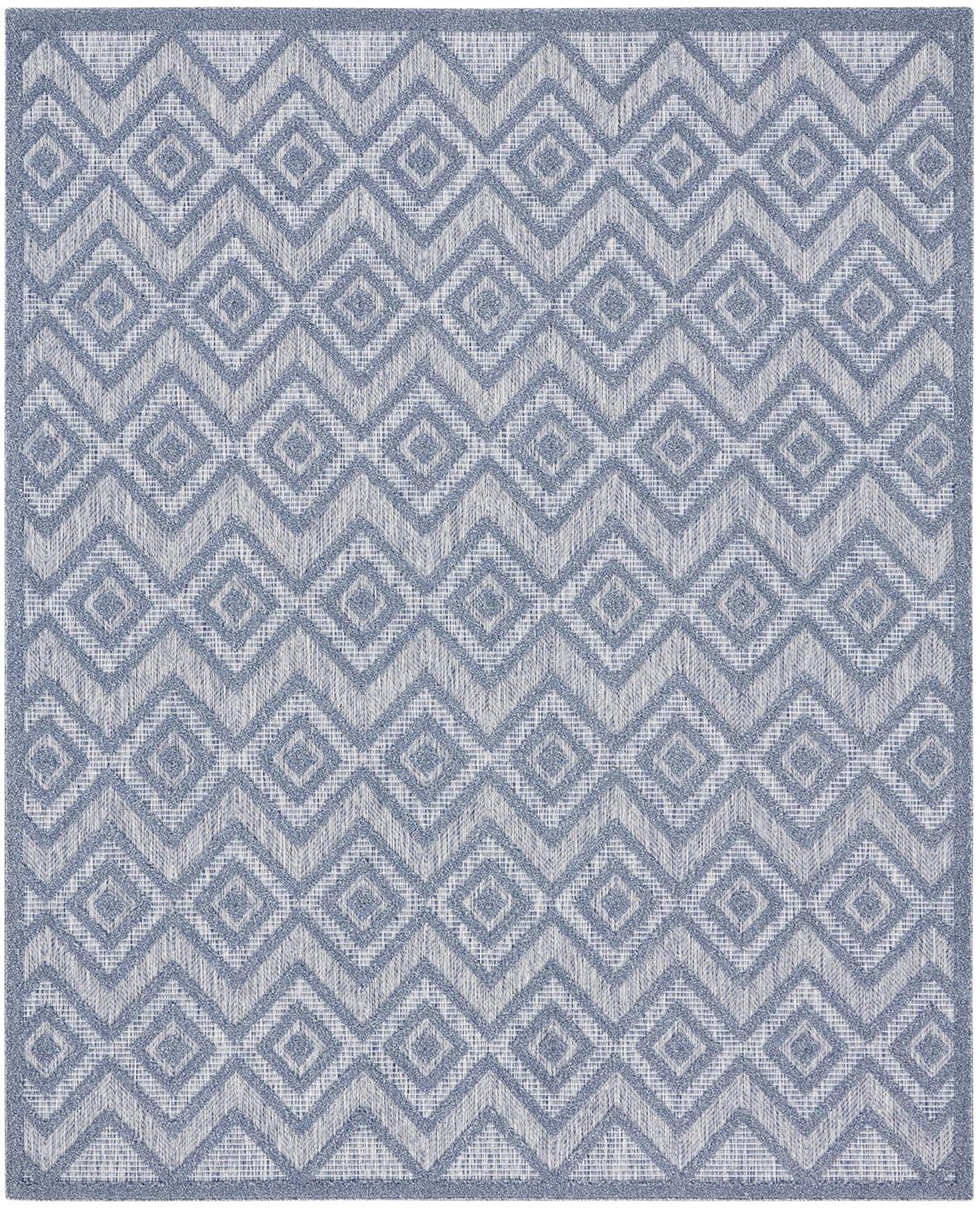 Nourison Versatile 8' x 10' Denim Blue Indoor Outdoor Rug