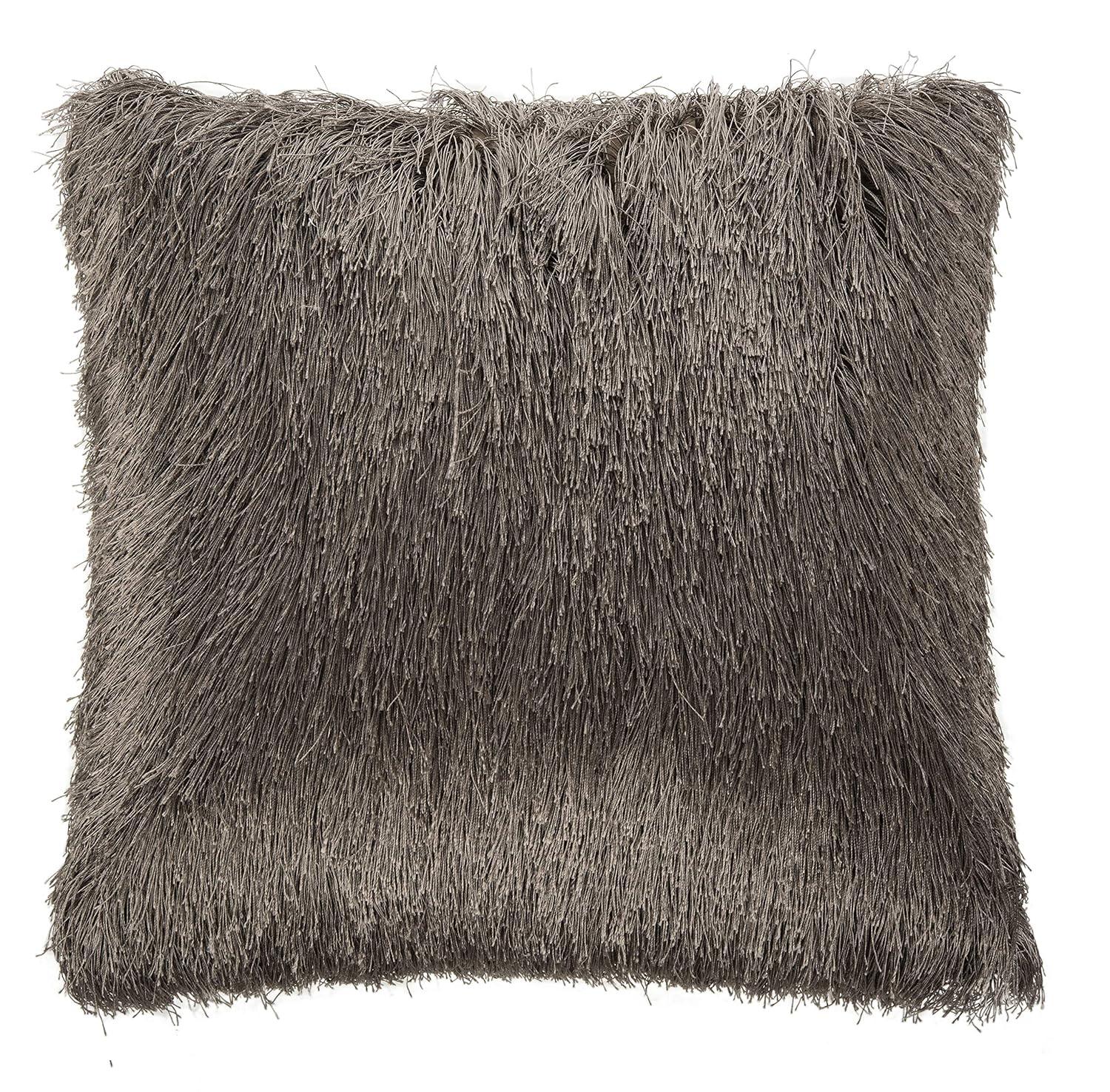 Indoor/Outdoor Shag Pillow - Taupe - 20"X20" - Safavieh