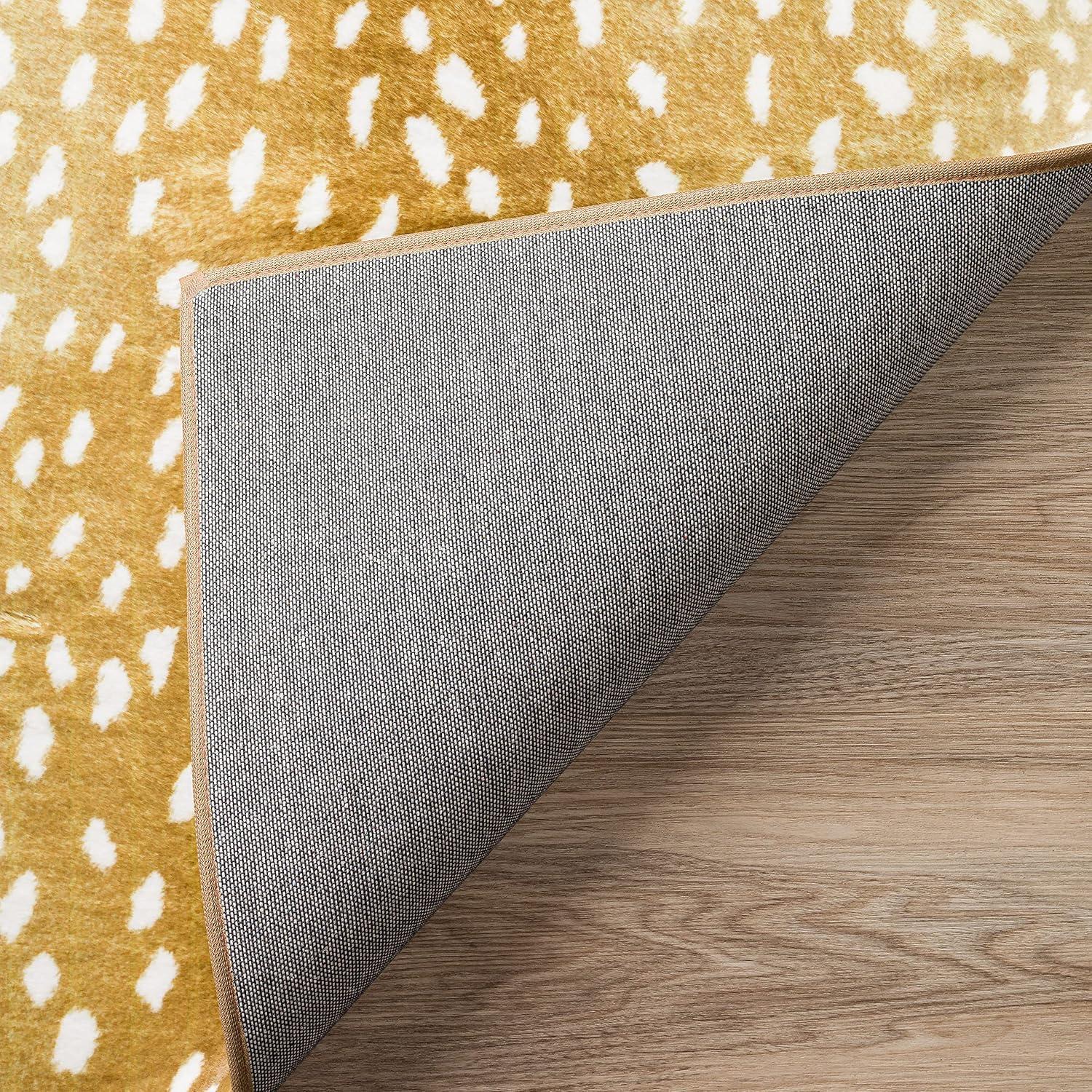 Addison Rugs Indoor/ Outdoor Addison Safari Gazelle Animal Print Washable Area Rug 1'8" x 2'6" - Gilded