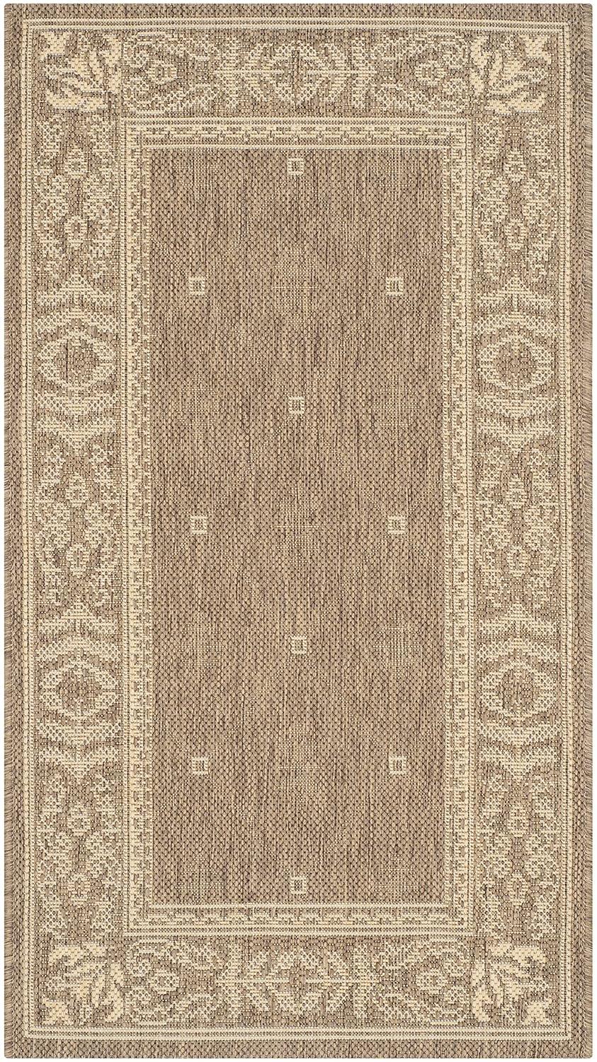 SAFAVIEH Courtyard Derek Geometric Indoor/Outdoor Area Rug, 2' x 3'7", Brown/Natural