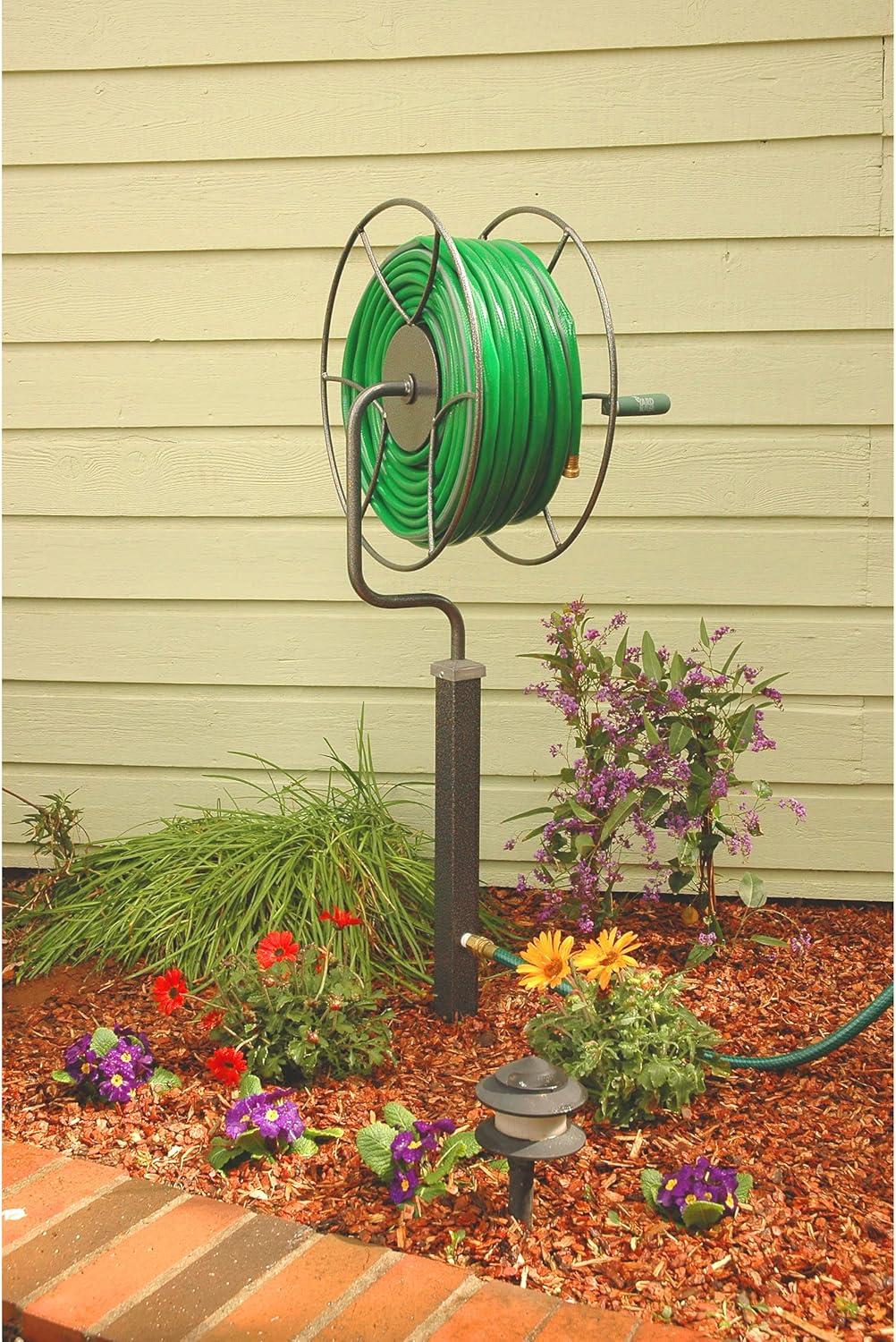 Yard Butler Free Standing 360 Degree Swivel Garden Steel Hose Reel