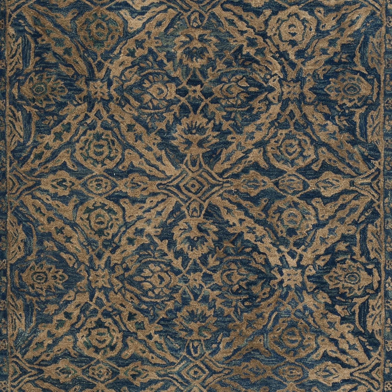 SAFAVIEH Anatolia Lysette Floral Area Rug, Navy/Ivory, 6' x 9'