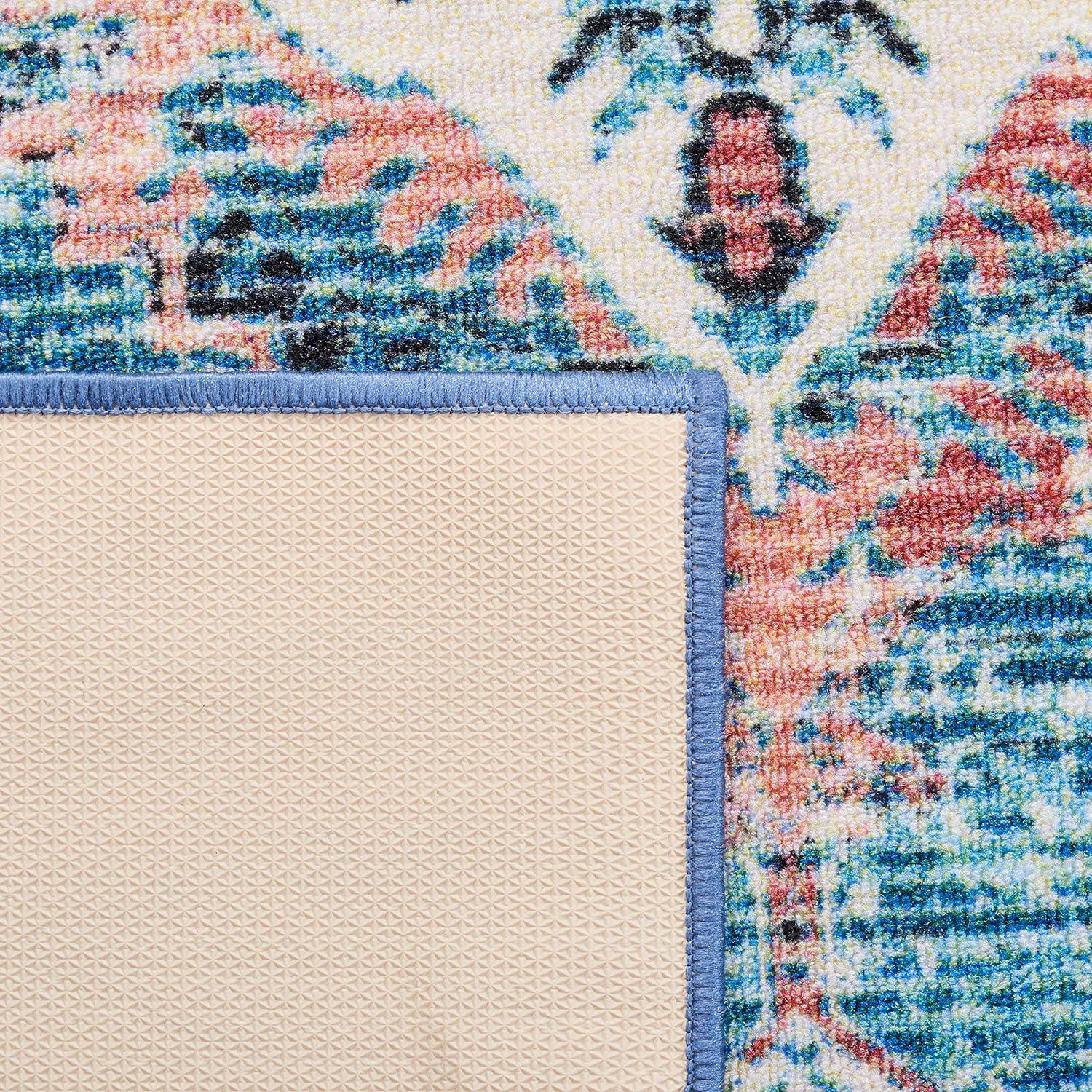 Journey JNY149 Power Loomed Machine Washable Slip Resistant Area Rug - Ivory/Blue - 8'9"x12' - Safavieh