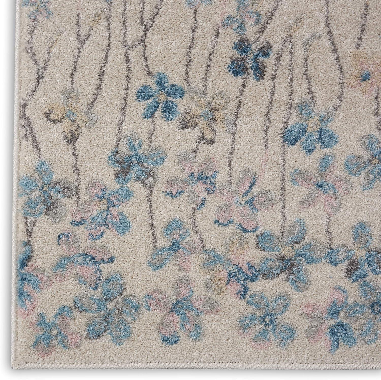 Nourison Tranquil Contemporary Floral Ivory 2' X 4' Area Rug, (2' x 4')