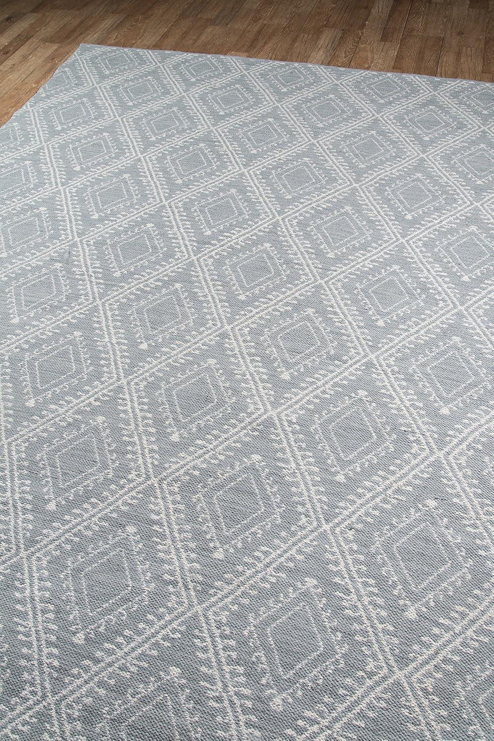 Easton Geometric Handmade Flatweave Gray Indoor / Outdoor Area Rug