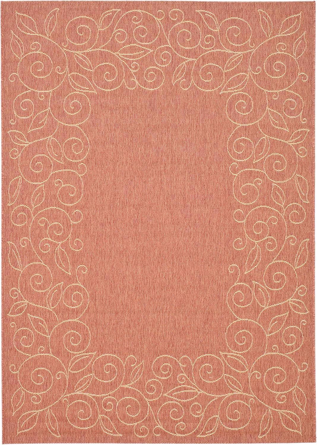 Courtyard CY5139 Power Loomed Indoor and Outdoor Area Rug - Terracotta/Beige - 5'3"x7'7" - Safavieh