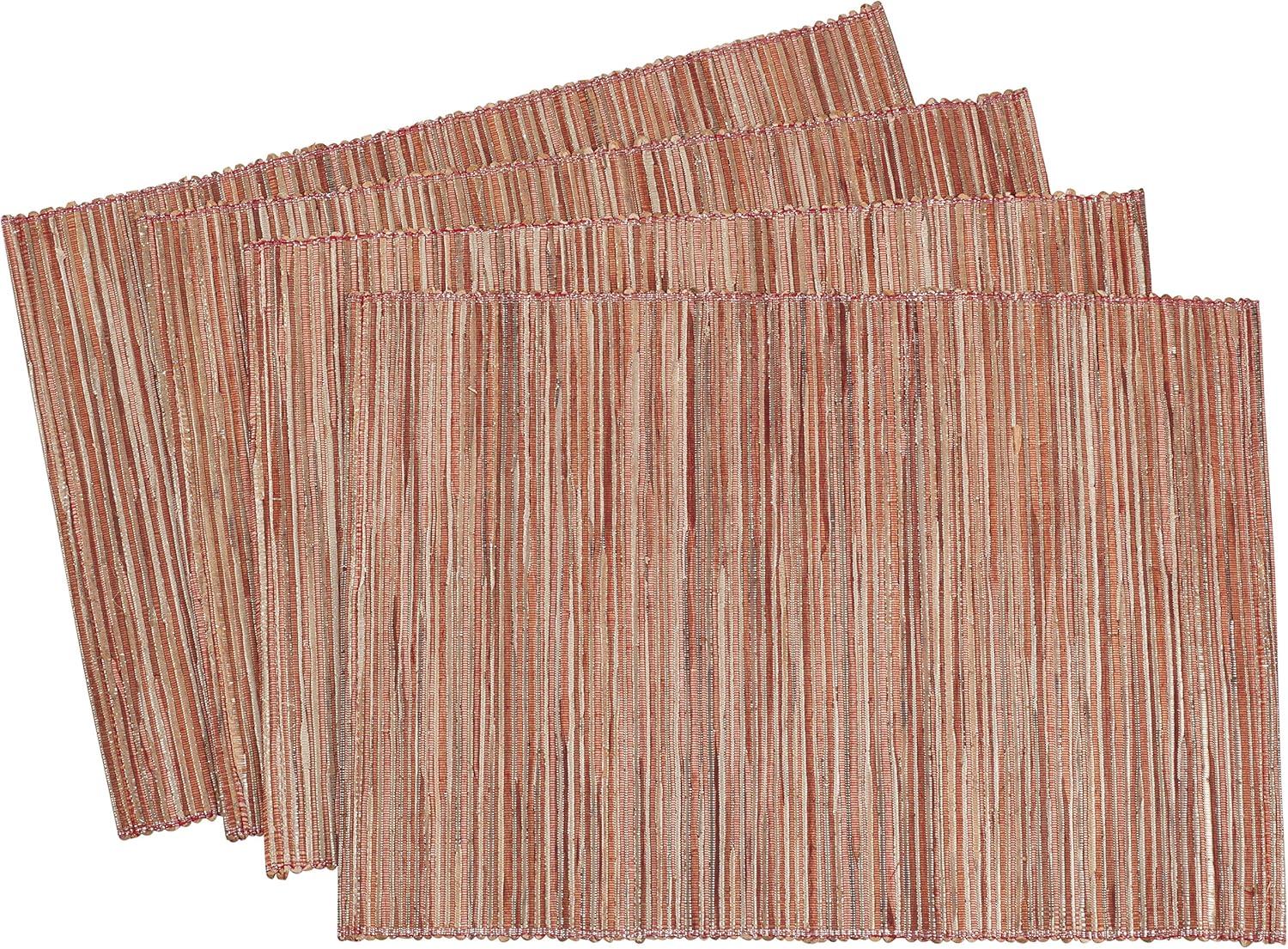 Rusted Red Solid Placemat - Saro Lifestyle: Water Hyacinth, Oblong Shape, Spot Clean, Set of 4