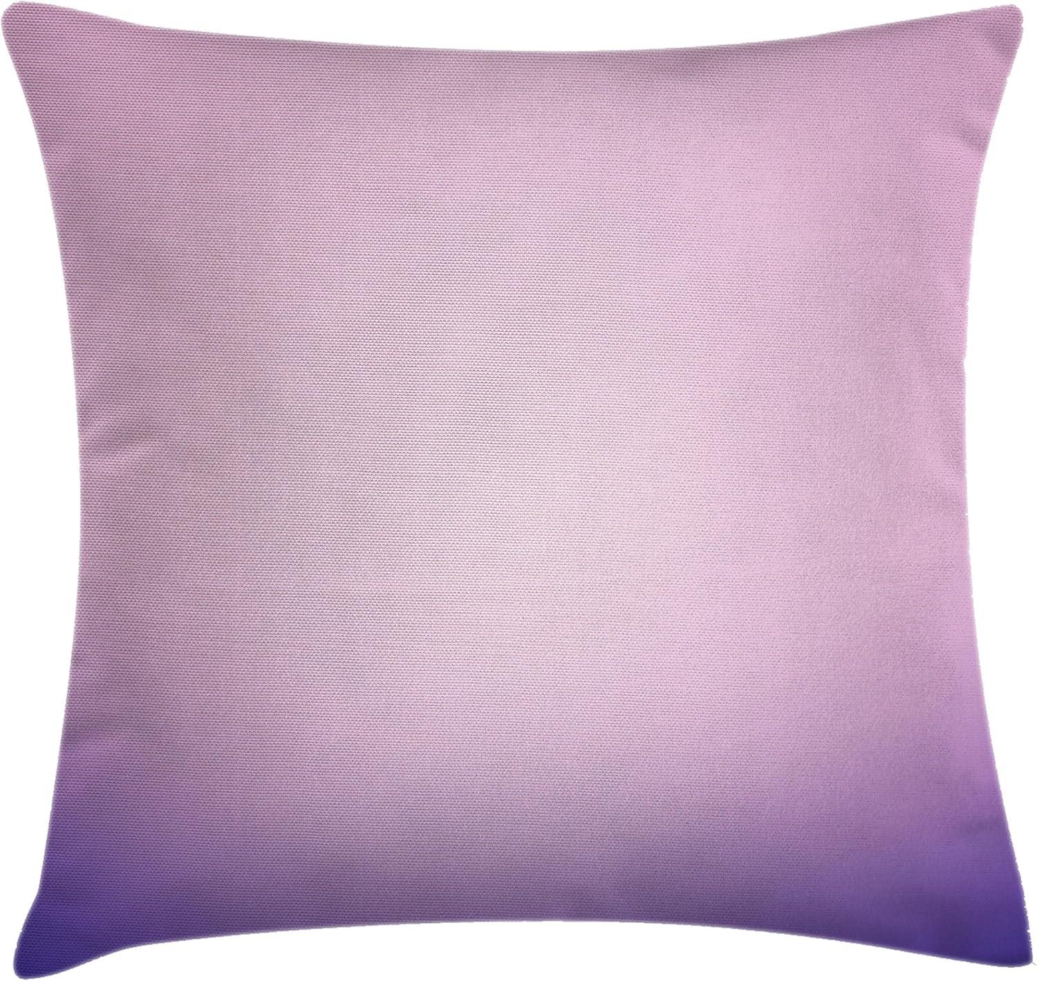 Lavender Pink Ombre Square Polyester Throw Pillow