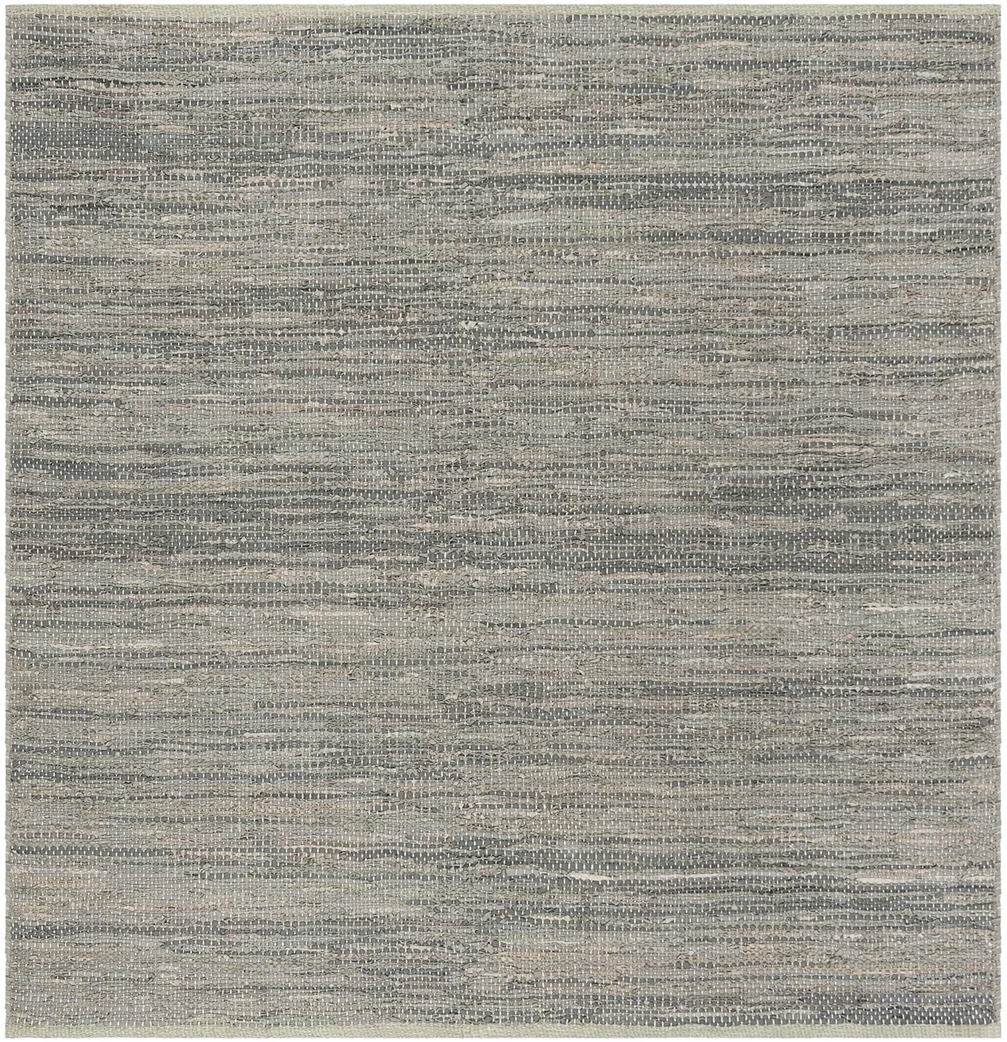 Vintage Leather VTL105 Hand Woven Area Rug - Grey - 6'x6' - Safavieh.