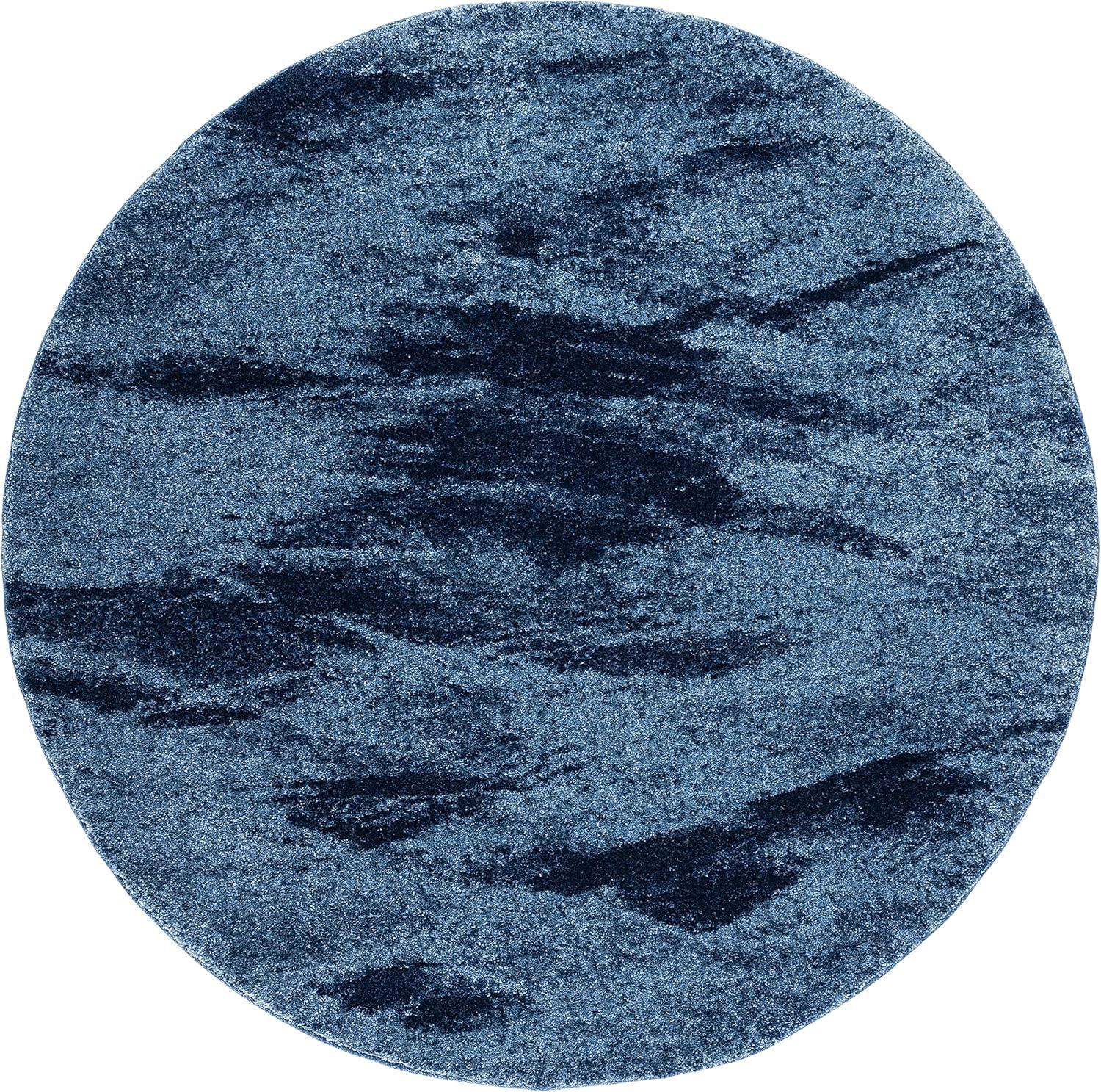 Retro RET2891 Power Loomed Indoor Area Rug - Light Blue/Blue - 6' round - Safavieh.