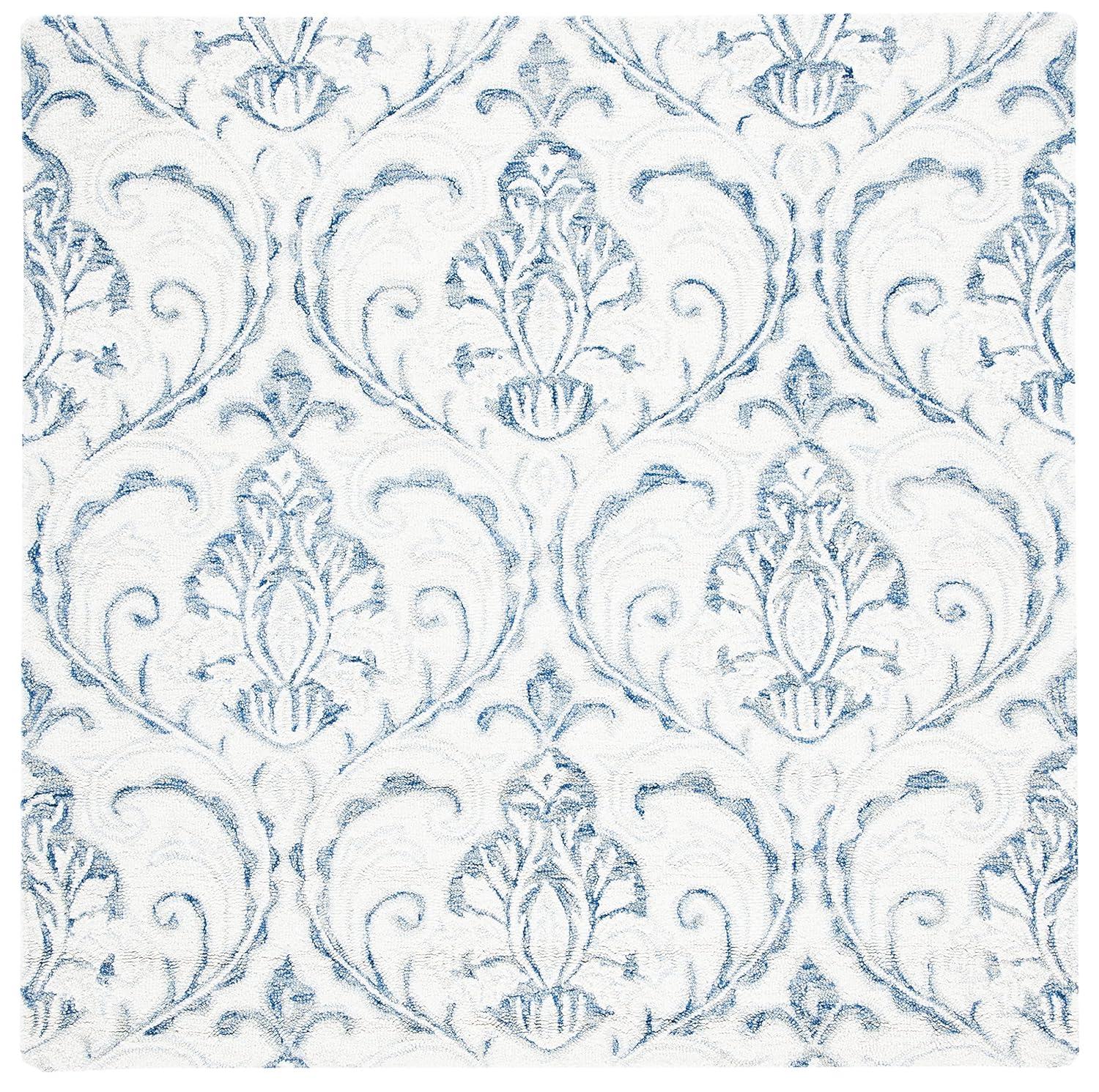 Micro-Loop MLP532 Hand Tufted Area Rug - Ivory/Blue - 5'x5' - Safavieh.