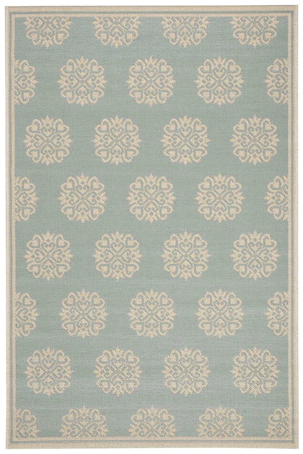 SAFAVIEH Beach House Regent Geometric Indoor/Outdoor Area Rug, Beige/Cream, 4' x 6'