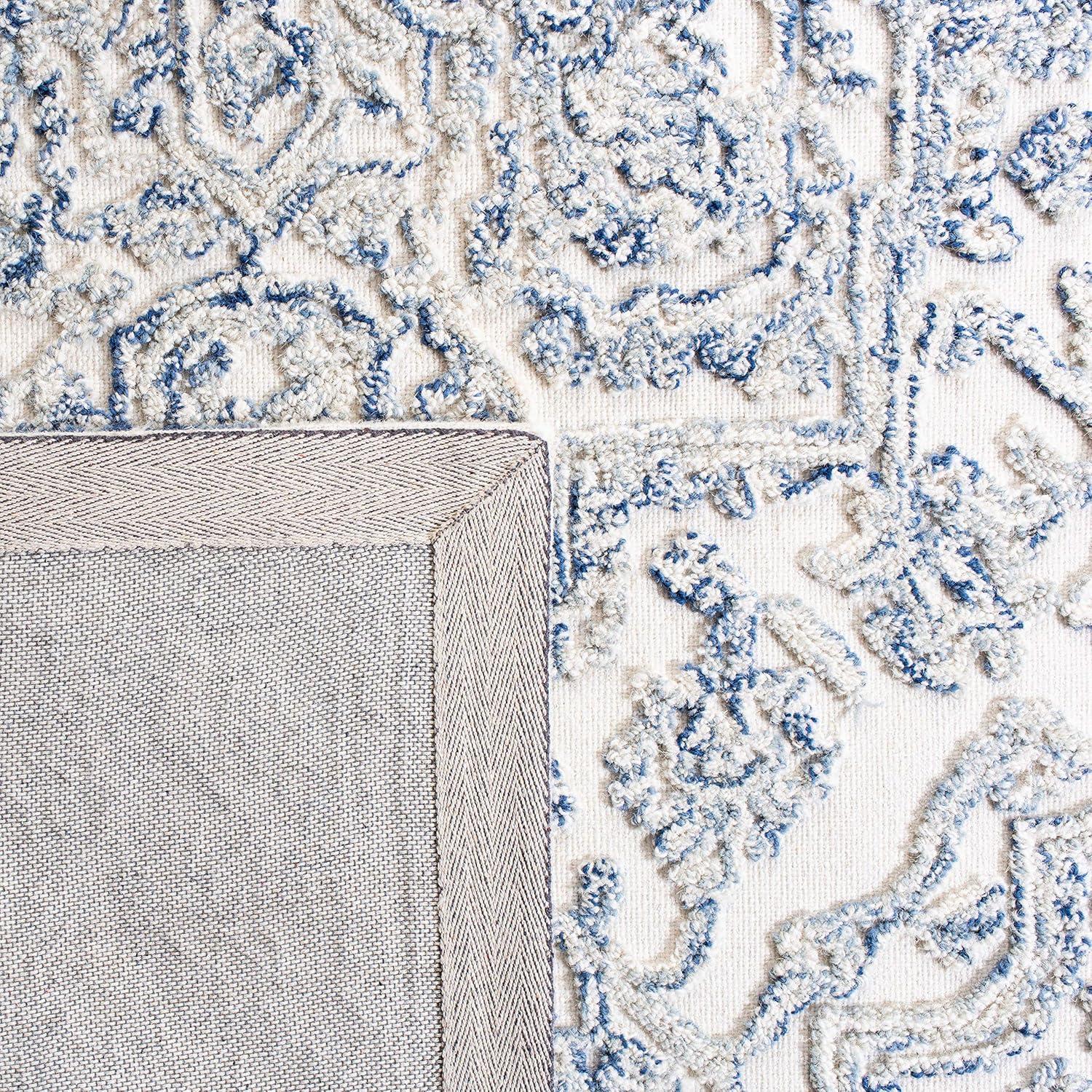 Trace TRC302 Hand Tufted Area Rug - Ivory/Blue - 8'x10' - Safavieh.