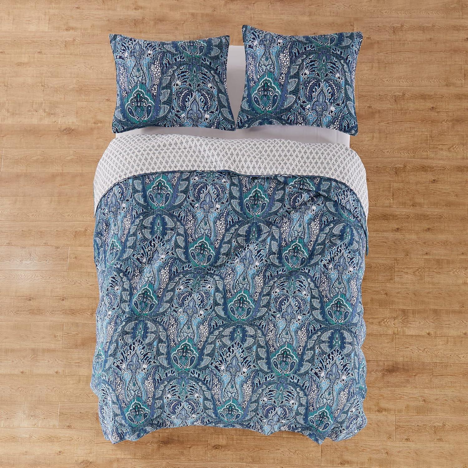 Levtex home Bellamy Teal Quilted Throw