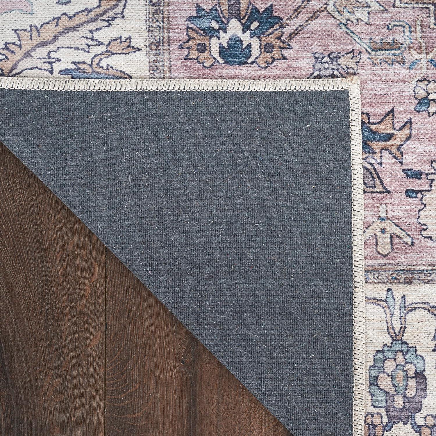 Nourison Washable Brilliance Medallion Indoor Rug Beige Multicolor 7'10" x 9'10"