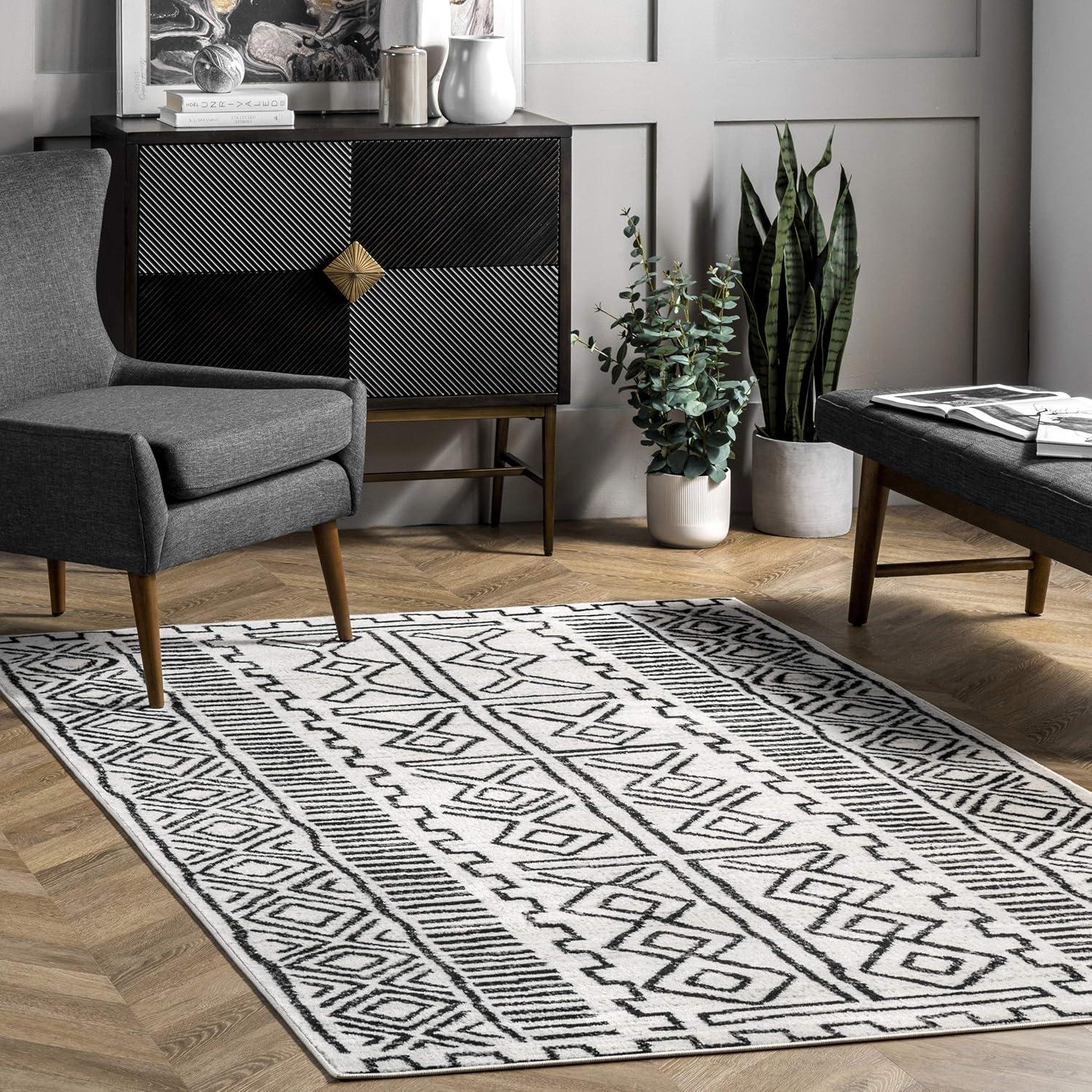 nuLOOM Alisa Tribal Area Rug, 4' x 6', Gray