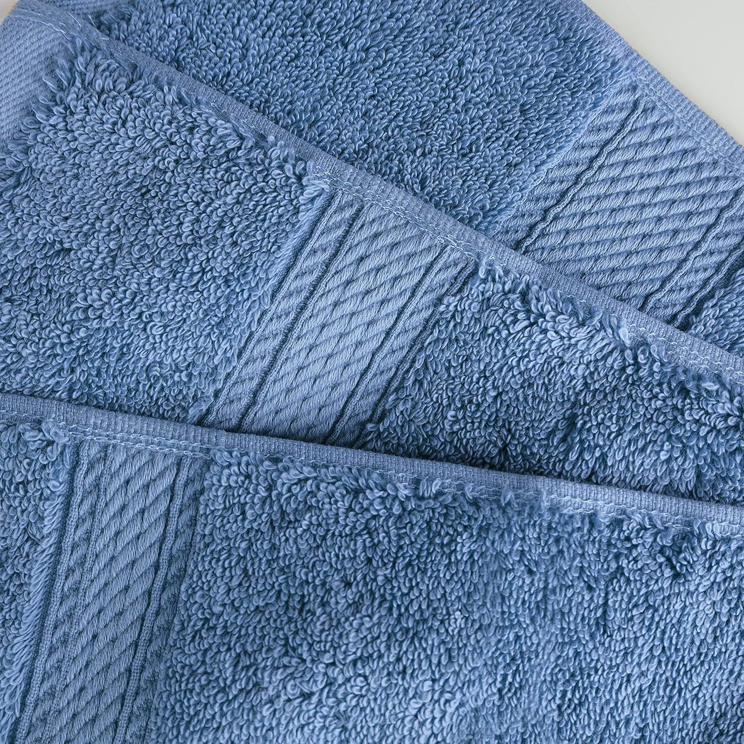 Superior Egyptian Cotton Heavyweight Bath Towel Set of 2, Denim Blue