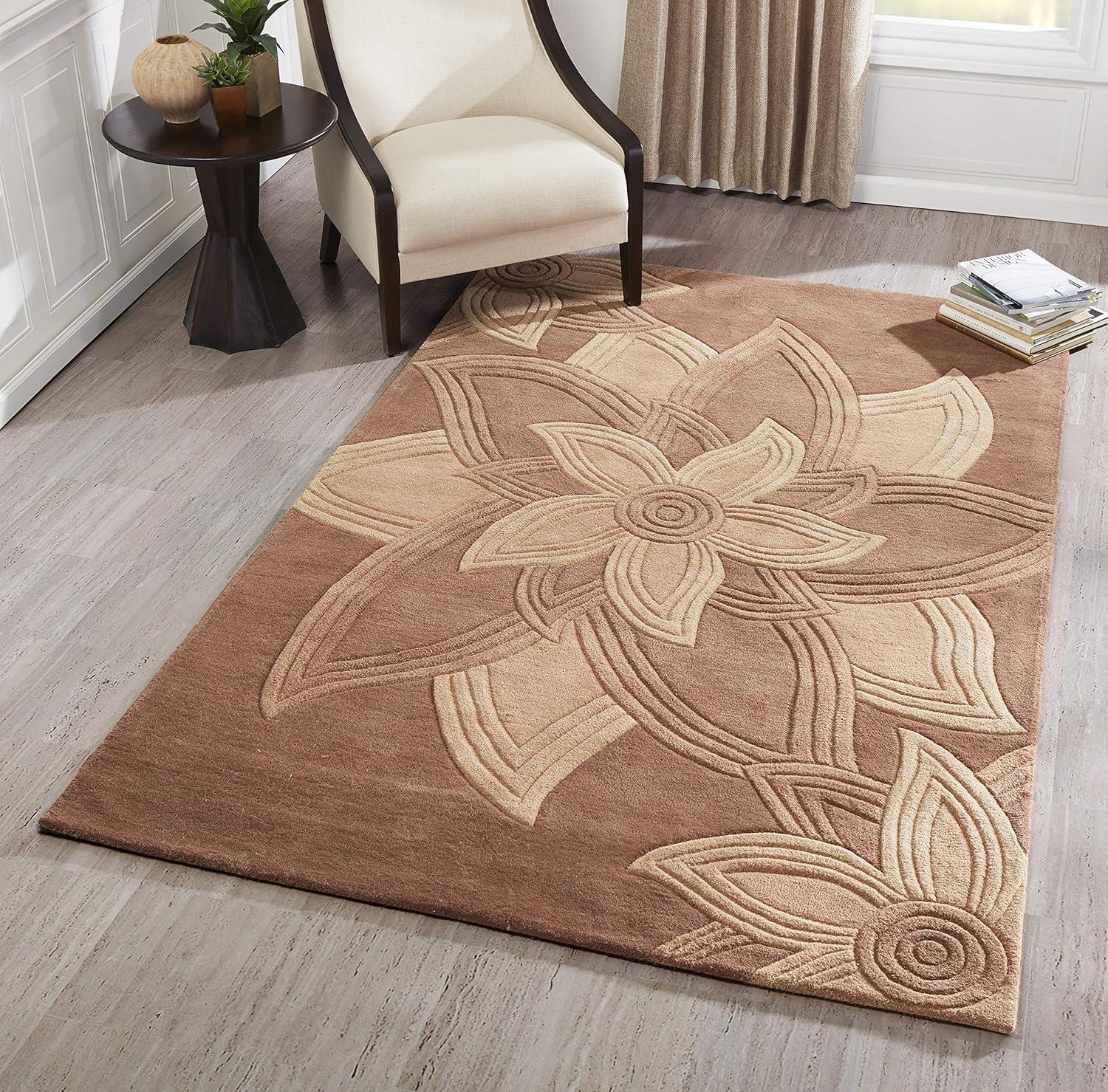 Momeni Transitional Rectangle Area Rug, Mocha, 3'6" X 5'6"