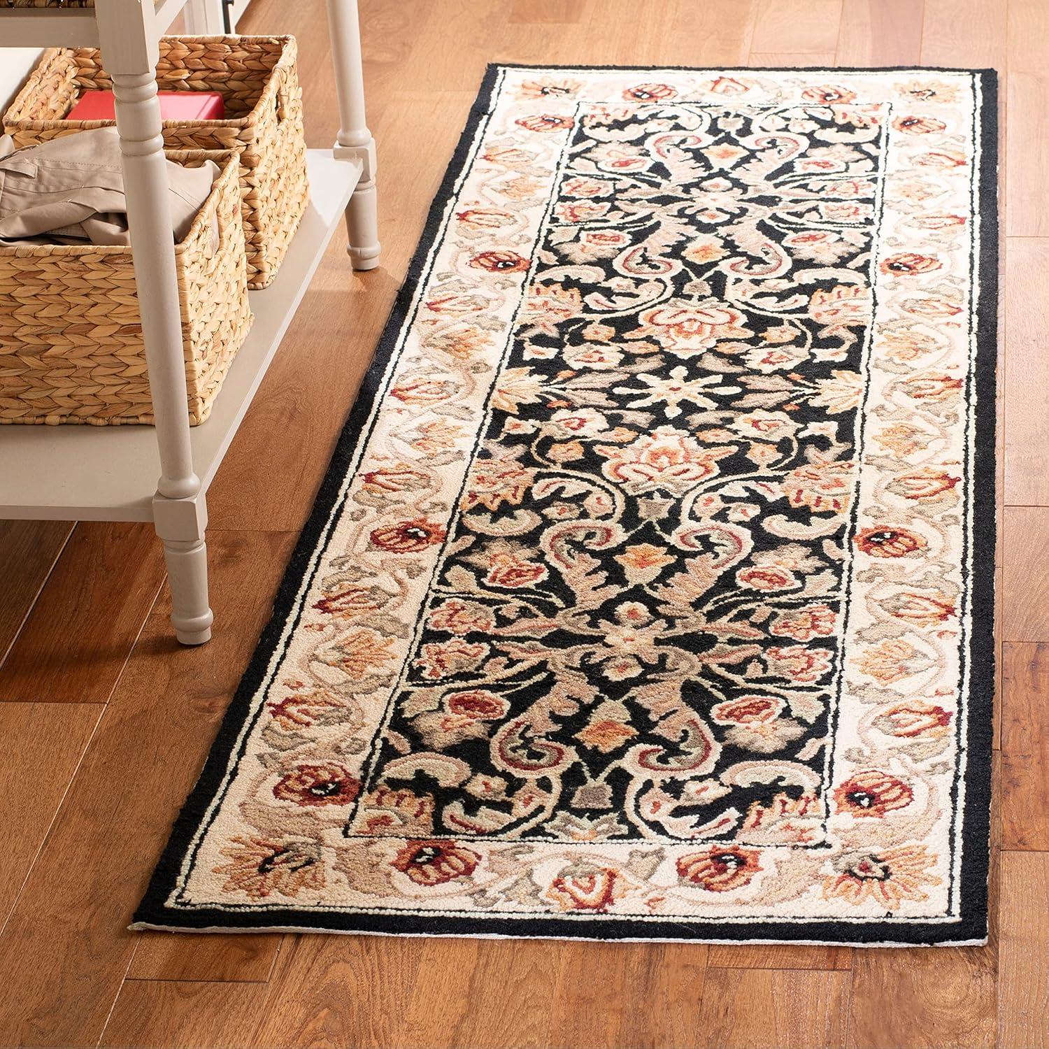 Easy Care EZC101 Hand Hooked Area Rug - Black/Ivory - 3'x6' - Safavieh.