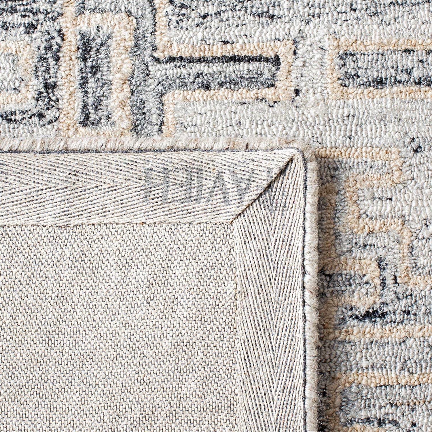 Abstract ABT142 Handmade Indoor Runner - Ivory/Black - 2'-3"x6' - Safavieh