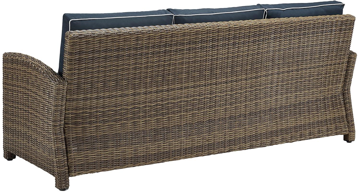 Bradenton Outdoor Wicker Sofa - Navy - Crosley: Steel Frame, Moisture-Resistant, UV-Resistant