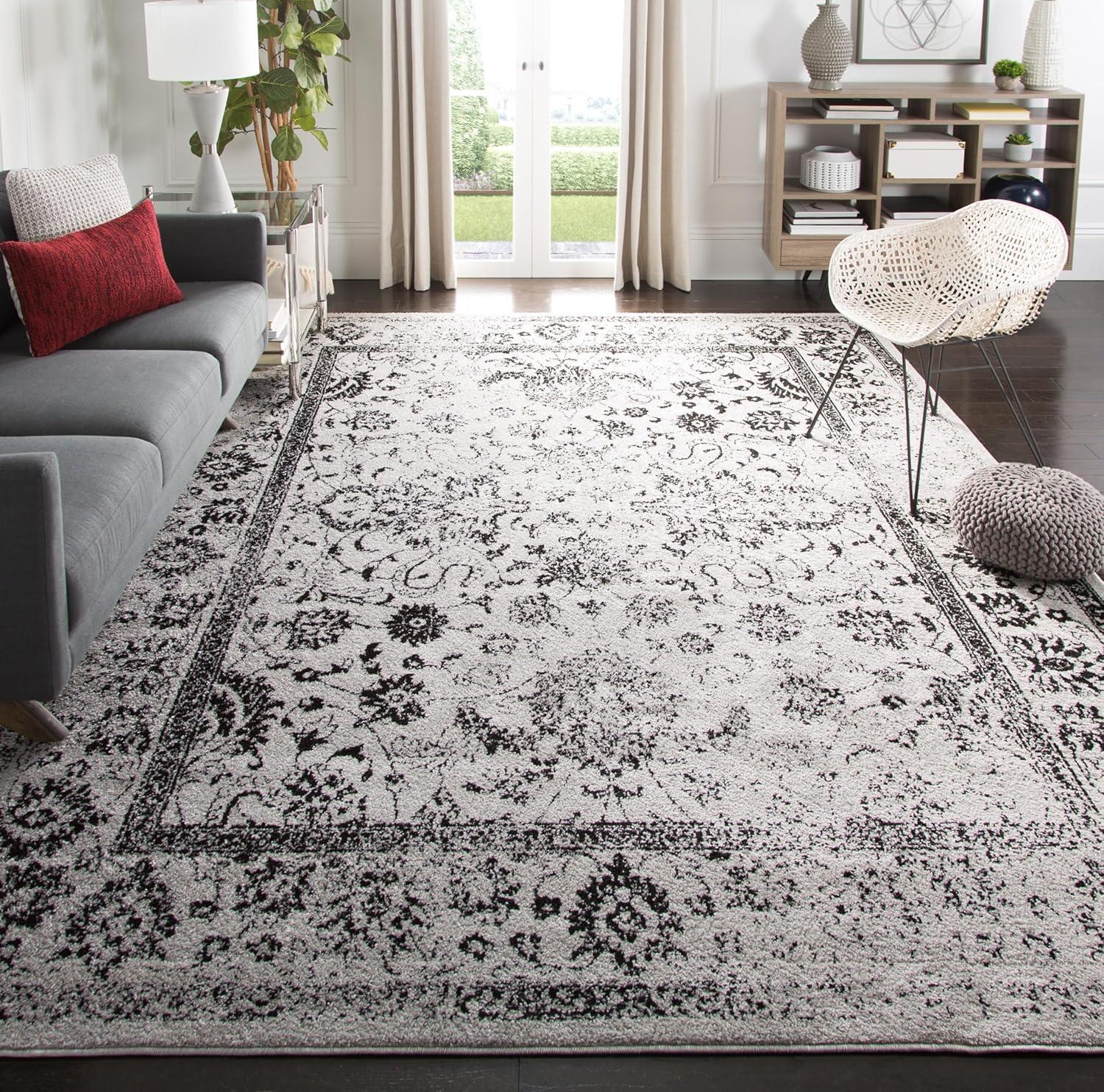 Adirondack ADR109 Machine Made Indoor Area Rug - Grey/Black - 6'x9' - Safavieh
