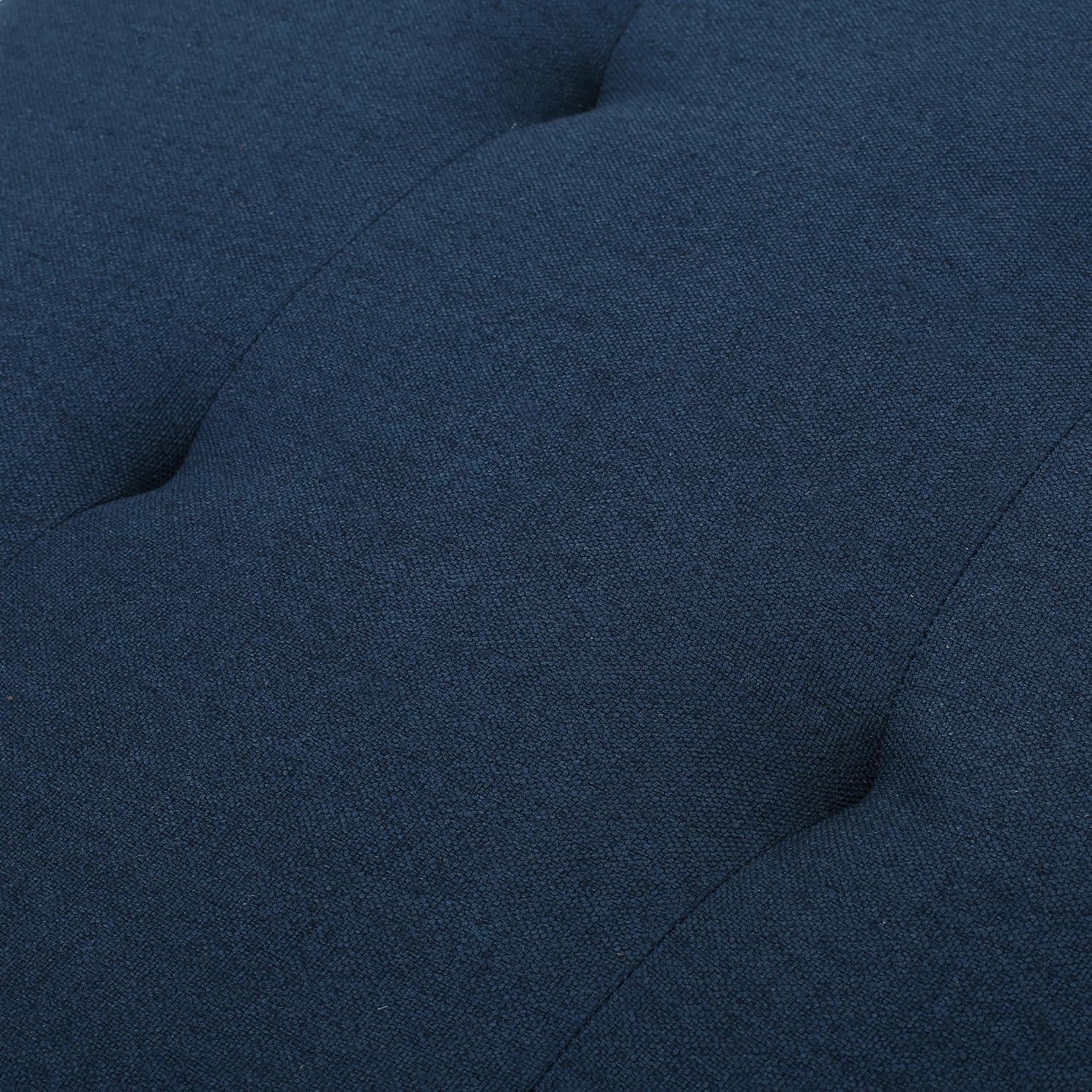Bridger Mid-Century Ottoman, Dark Blue
