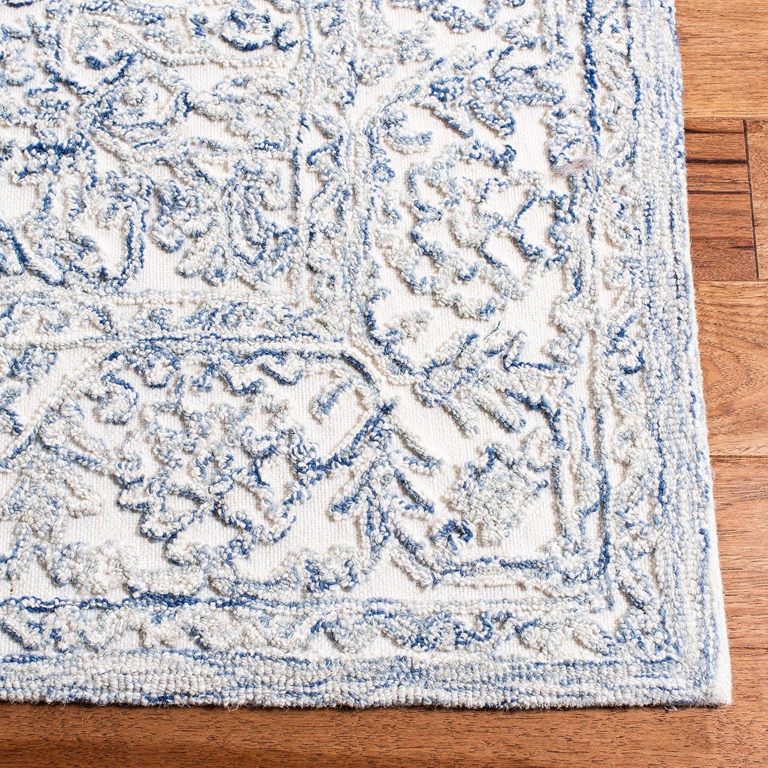 Trace TRC103 Hand Tufted Indoor Accent Rug - Blue/Ivory - 2'6"x4' - Safavieh