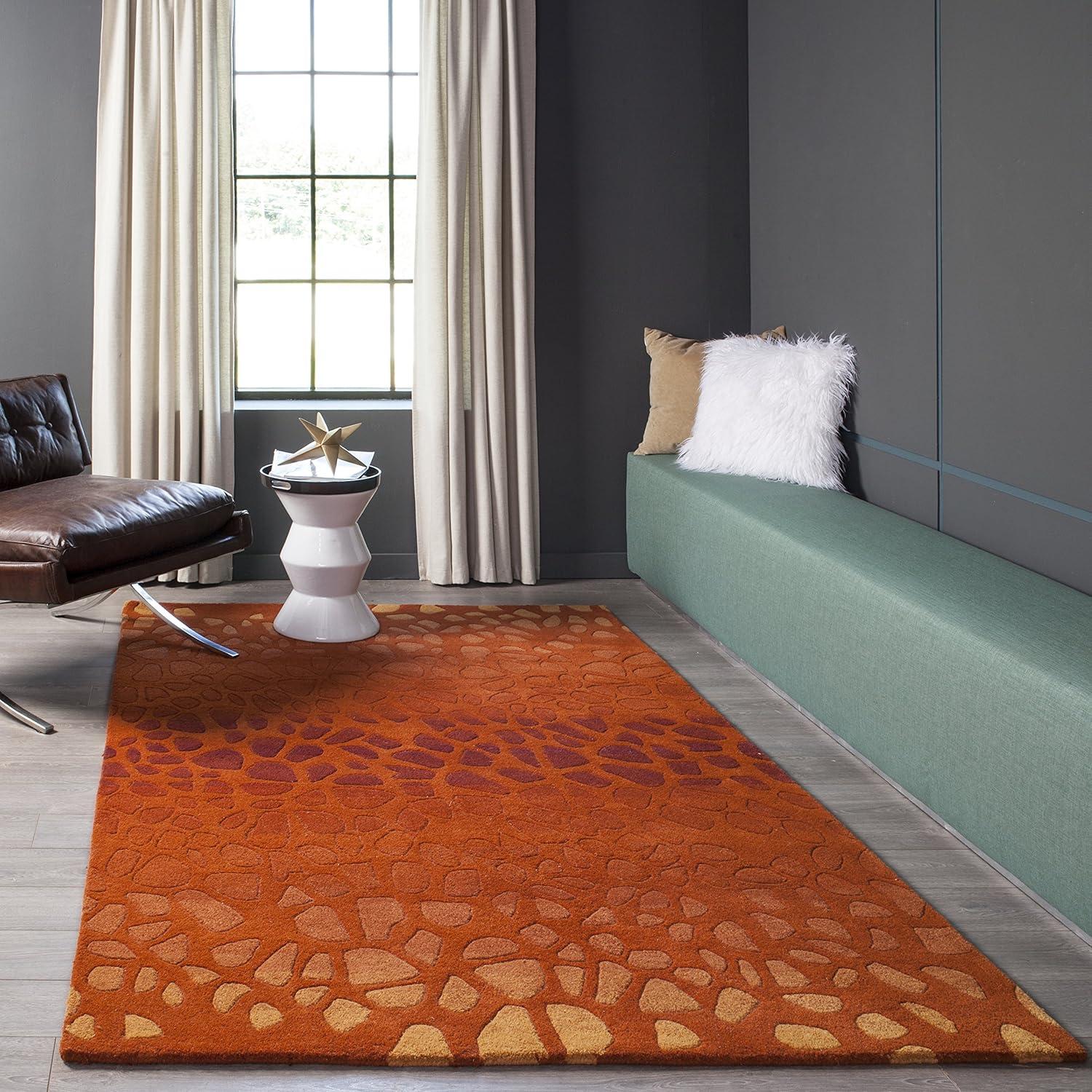 Momeni Contemporary Rectangle Area Rug, Paprika, 5' X 8'