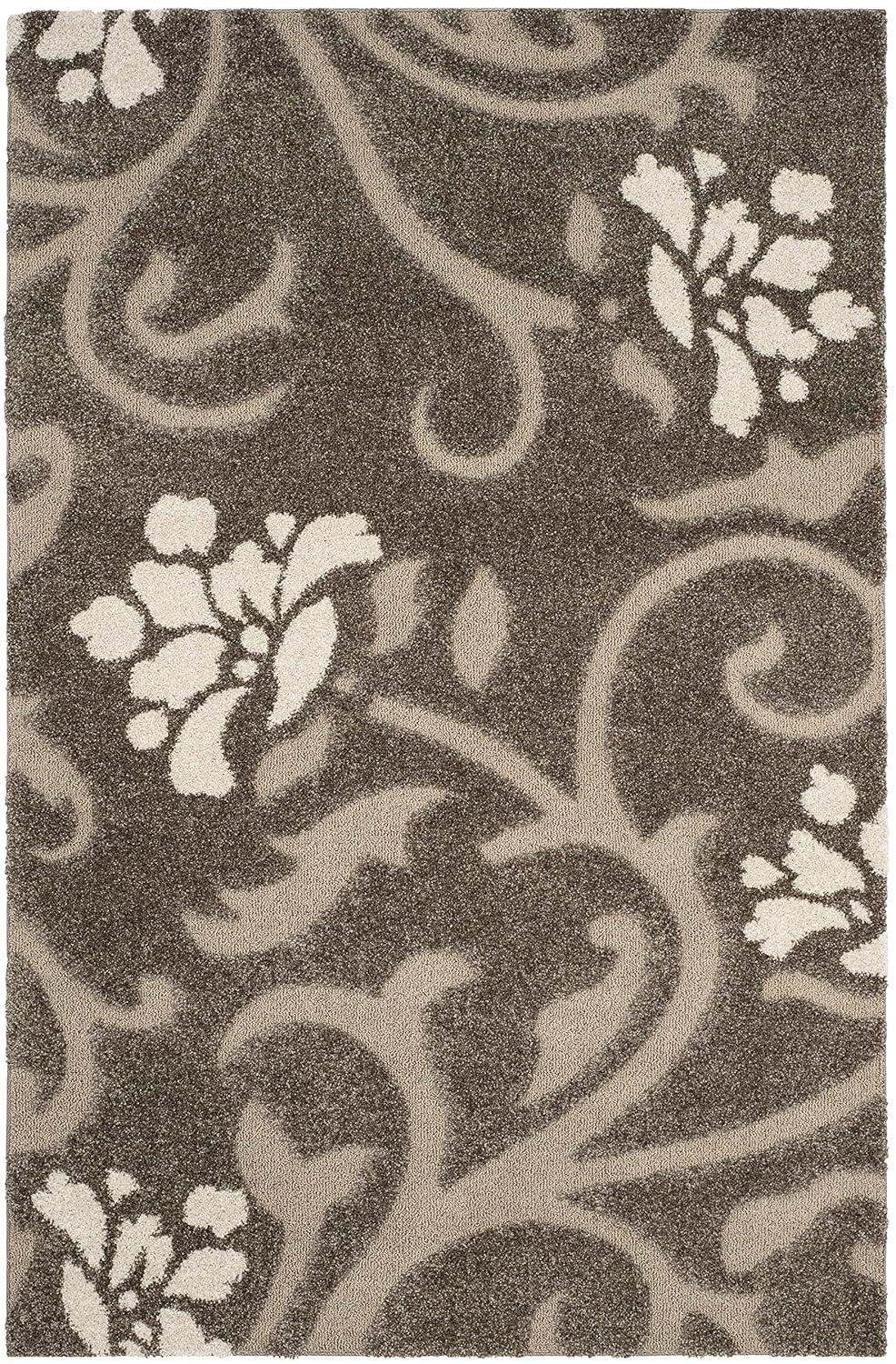 Florida Shag SG464 Power Loomed Indoor Area Rug - Smoke/Beige - 6'x9' - Safavieh