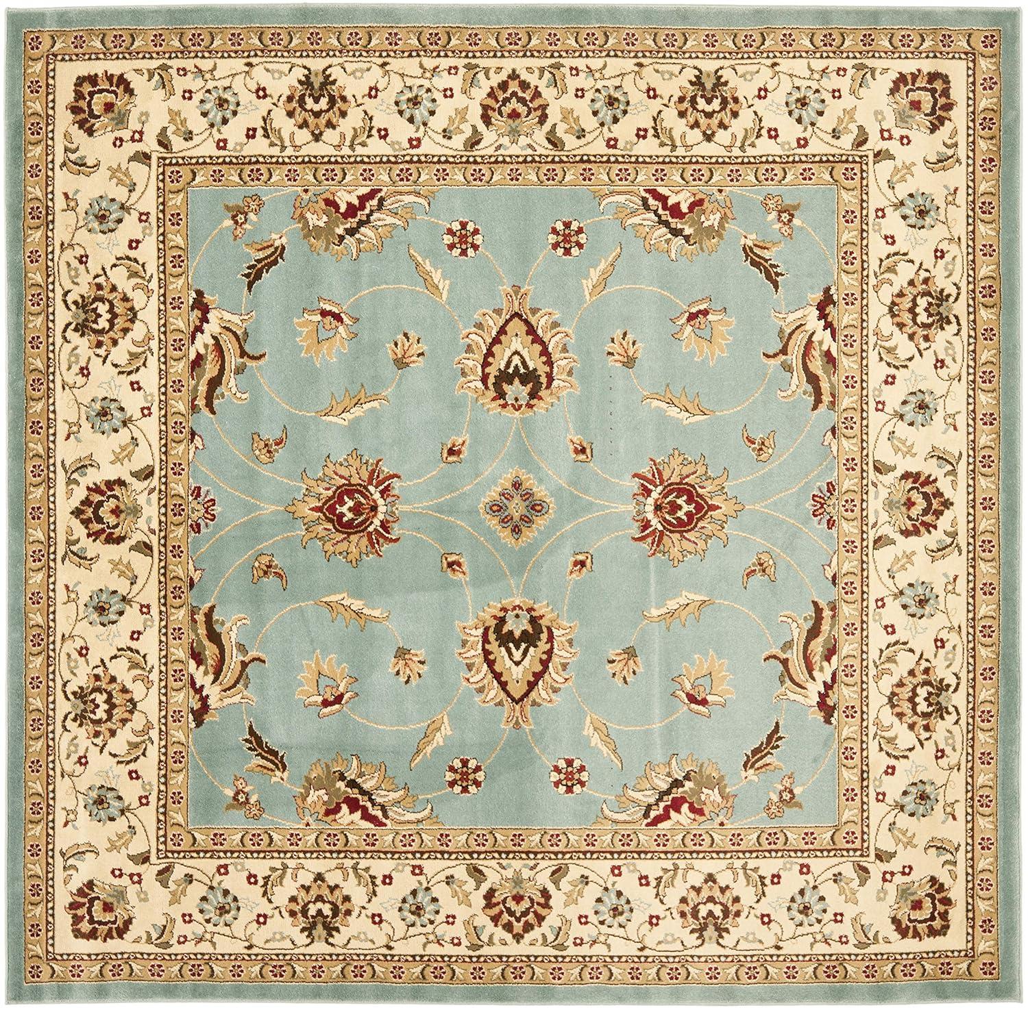Lyndhurst LNH553 Power Loomed Area Rug - Blue/Ivory - 6'7"x6'7" - Safavieh