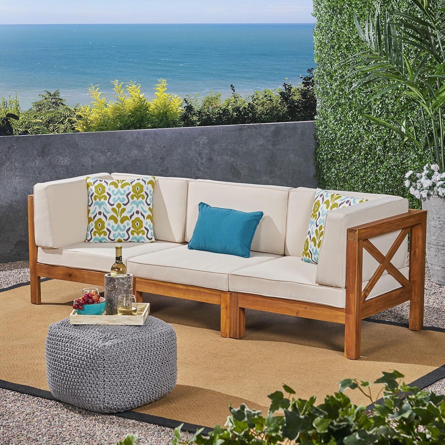 Highland Dunes 30.3'' Acacia Outdoor Patio Sofa