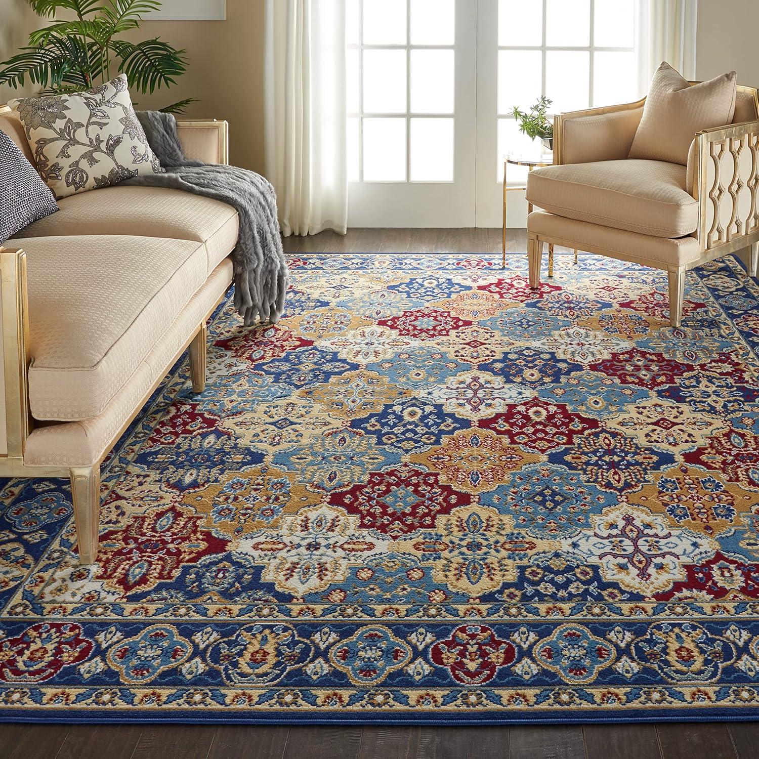 Grafix Persian Multicolor 8'6" x 12' Easy-Care Area Rug