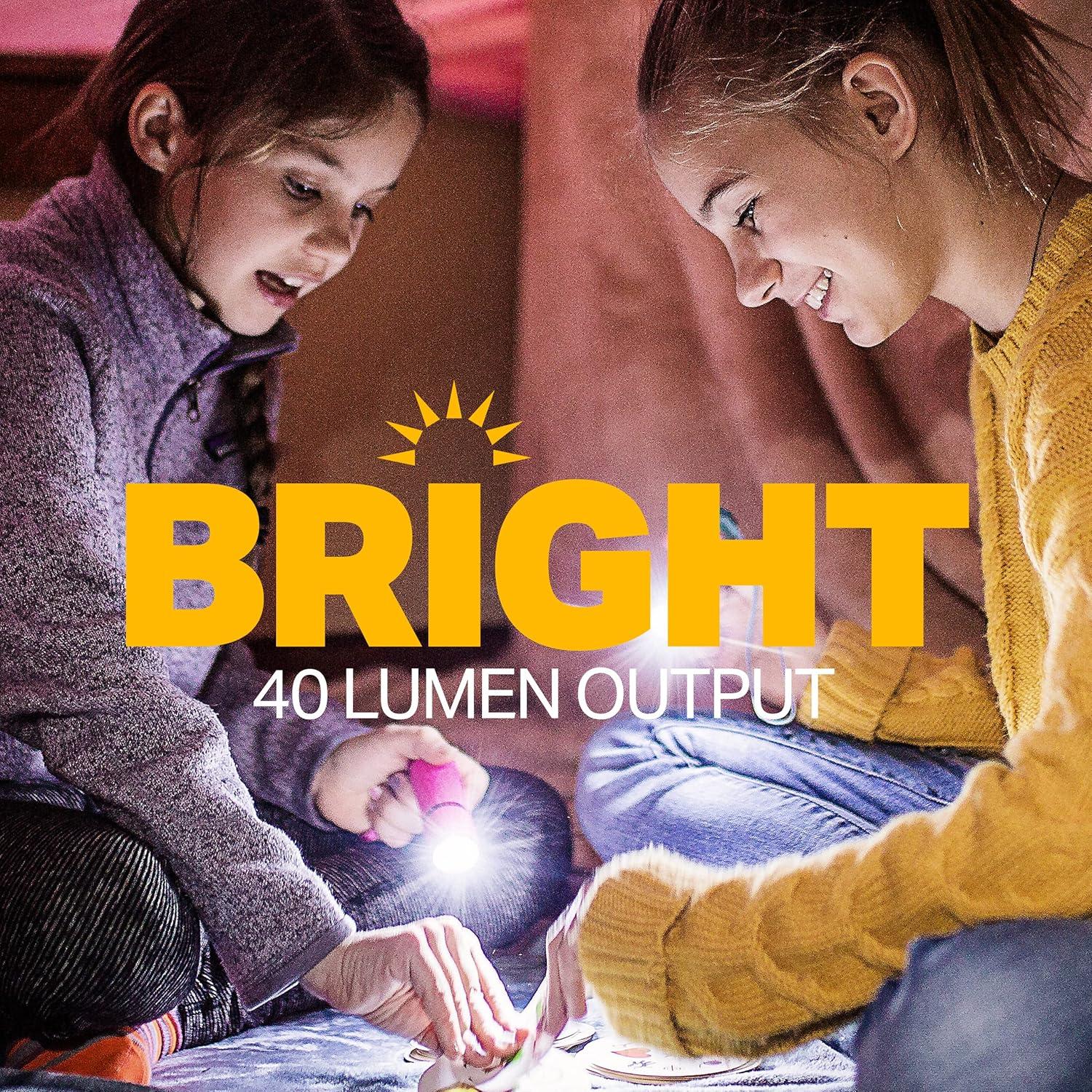 LUXPRO Bright 40 Lumen Gels LED Flashlight - Features Fun Colors and Glow-in-the-Dark Rubber Grip With a Matching Wrist Lanyard - Batteries Included - Pack of 3 - Pink, Green, Teal