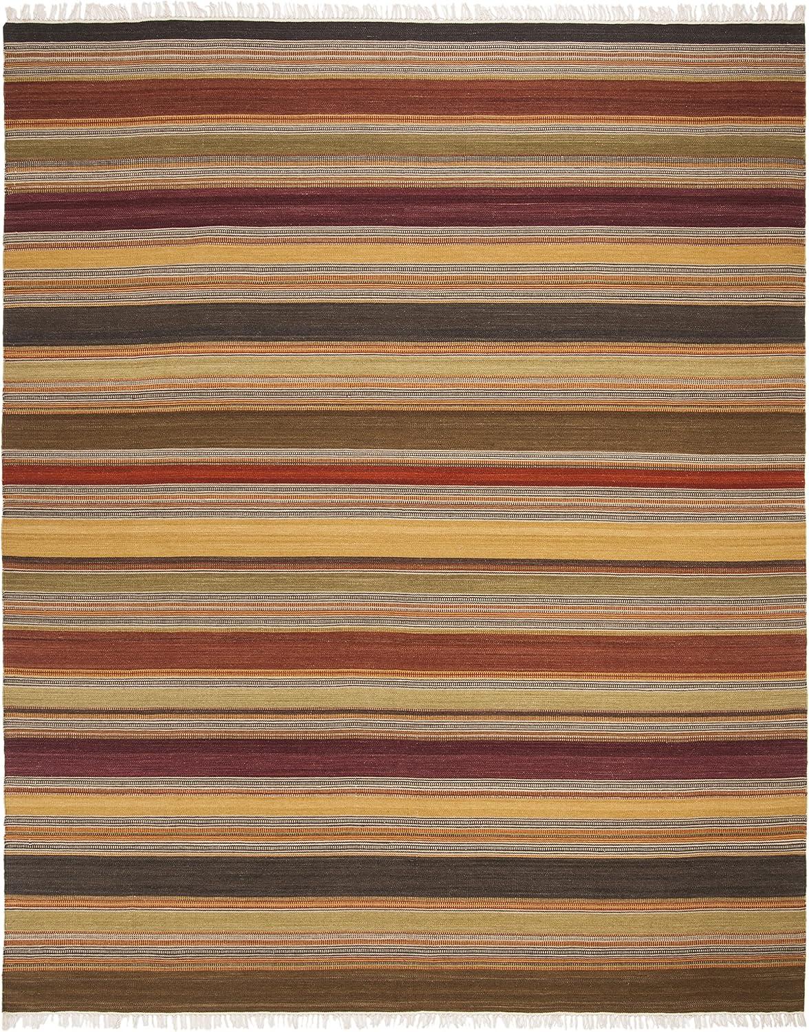 SAFAVIEH Striped Kilim Mildred Wool Runner Rug, Gold, 2'3" x 10'