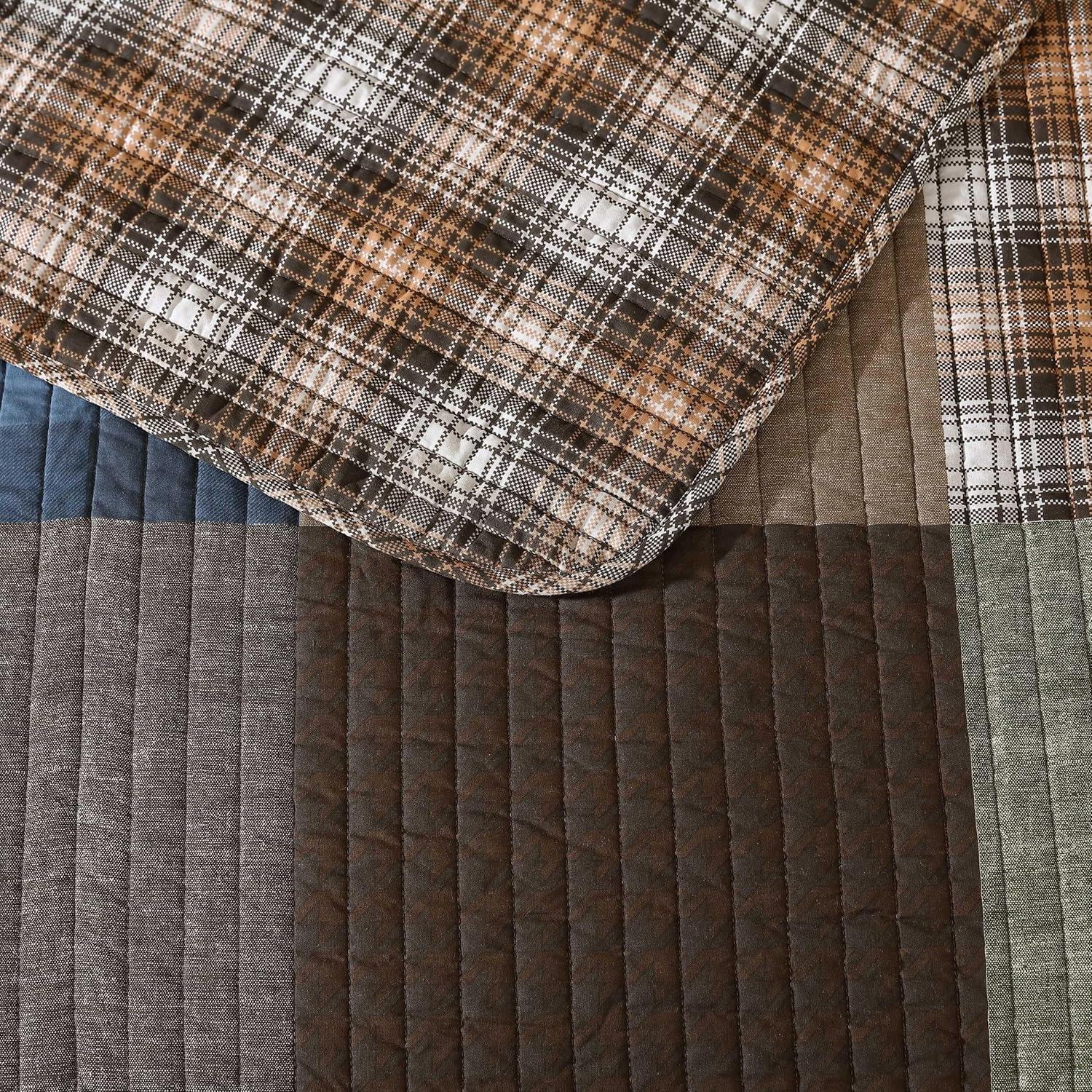 Eddie Bauer Fern Garden Eddie Bauer Classic Patchwork Cotton Reversible Green Quilt Set