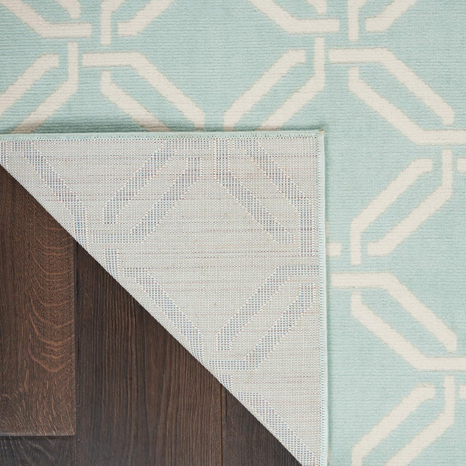Nourison Jubilant Modern Trellis Green 6' x 9' Area Rug, (6' x 9')