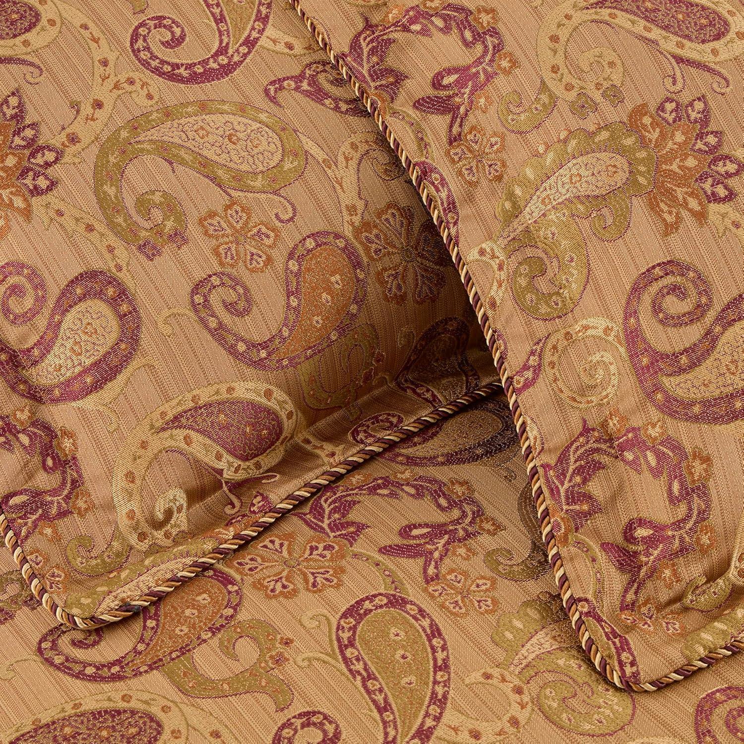 Chezmoi Collection Adelle 7-Piece Multi-Color Paisley Jacquard Comforter Set, King