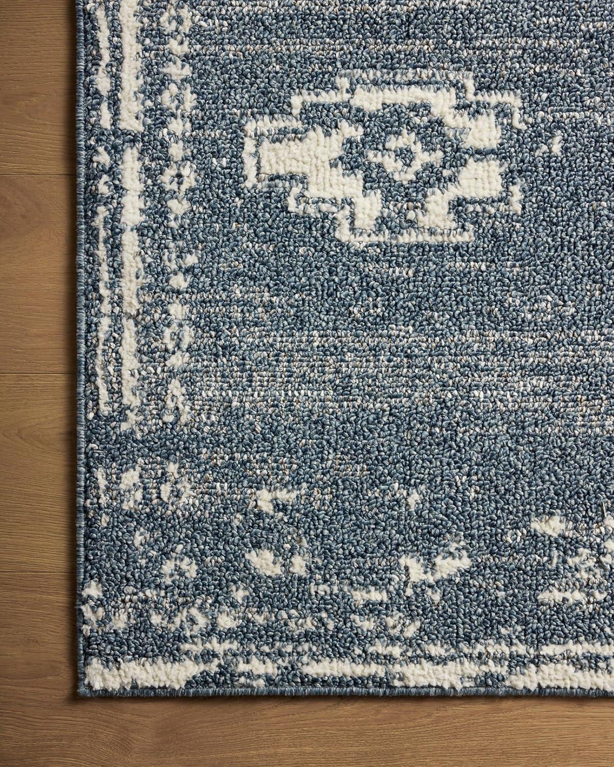 Gigi Rug by Magnolia Home by Joanna Gaines x Loloi - Denim and Ivory / 6'7" x 9'2"