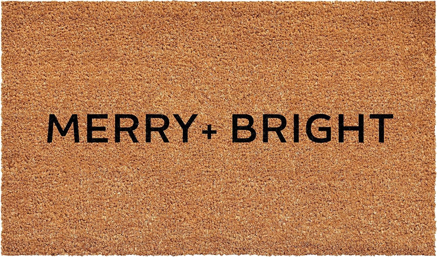 Merry & Bright Coir Christmas Doormat 24" x 48"