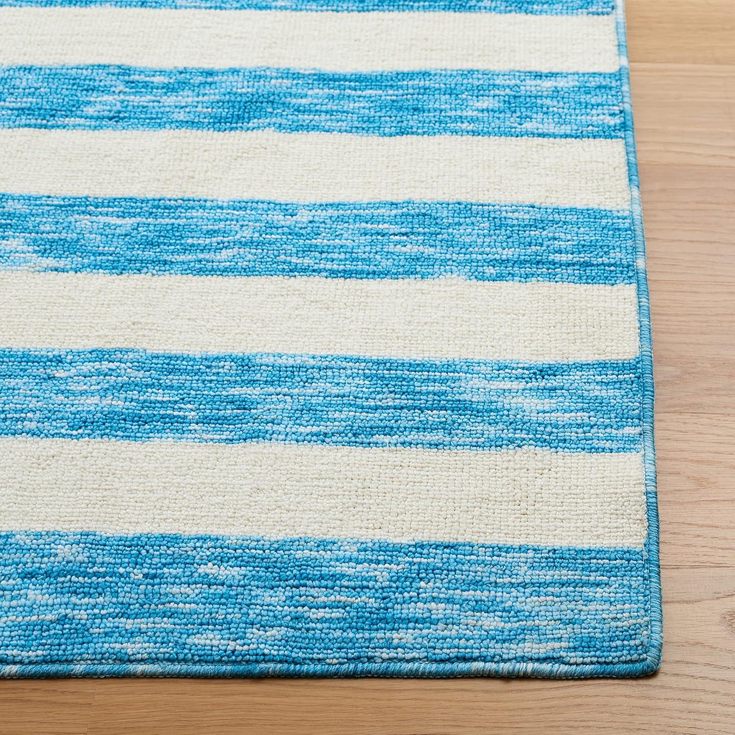Easy Care ECR115 Power Loomed Machine Washable Indoor Area Rug - Blue/Ivory - 4'x6' - Safavieh