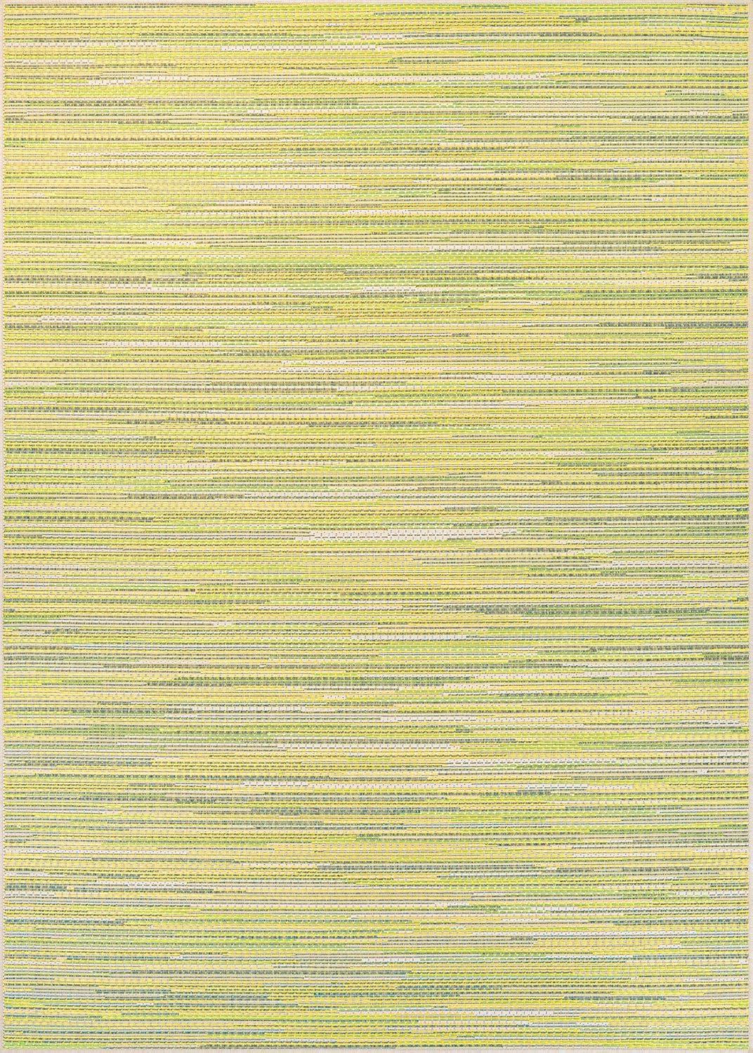 Couristan Monaco Alassio Indoor/Outdoor Area Rug, 5'10" x 9'2", Sand-Sea Mist Green-Lemon Yellow