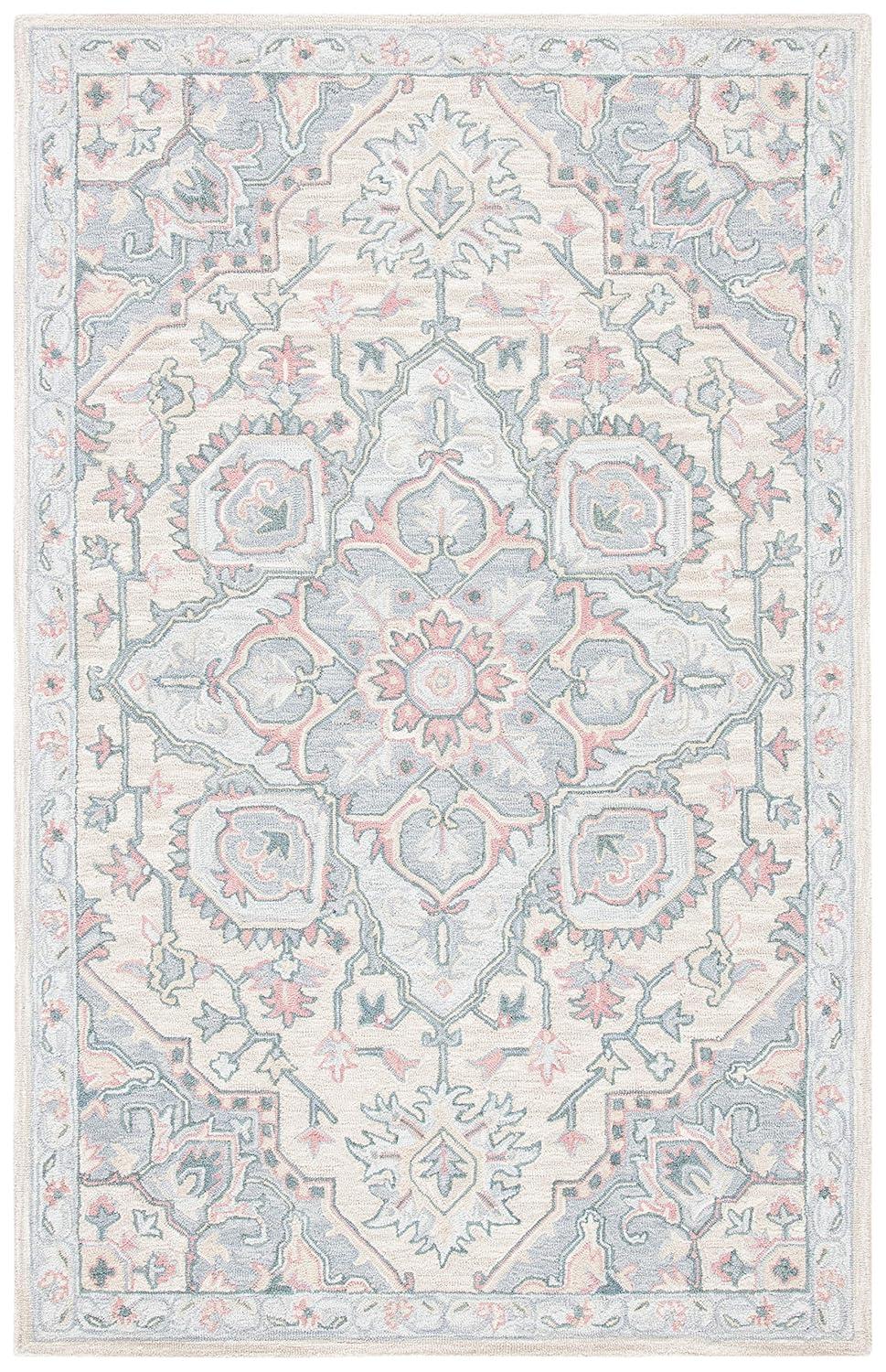 Heritage HG922 Hand Tufted Area Rug - Beige/Blue - 3'x5' - Safavieh.