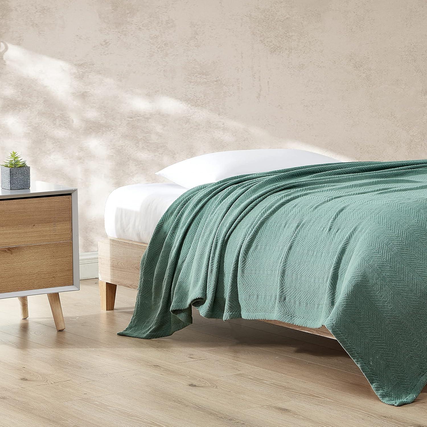 Eddie Bauer Herringbone Cotton Reversible Blanket