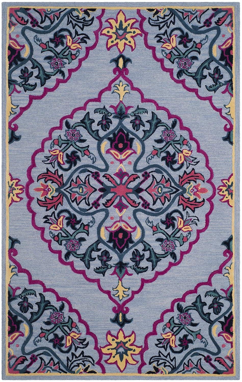 Bellagio BLG605 Hand Tufted Indoor Area Rug - Light Blue/Multi - 5'x8' - Safavieh